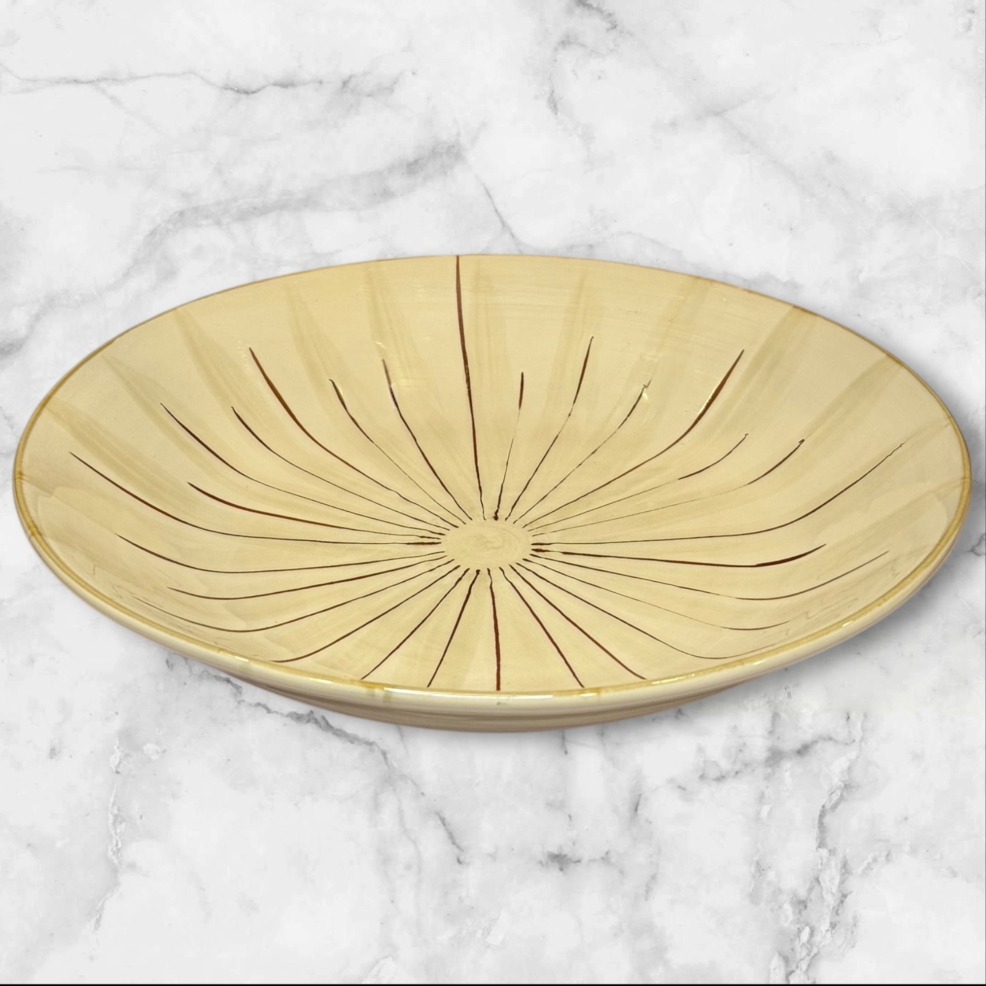 Pier 1 Sanctuary 13” Round Serving Bowl | Neutral Tan | Excellent Condition