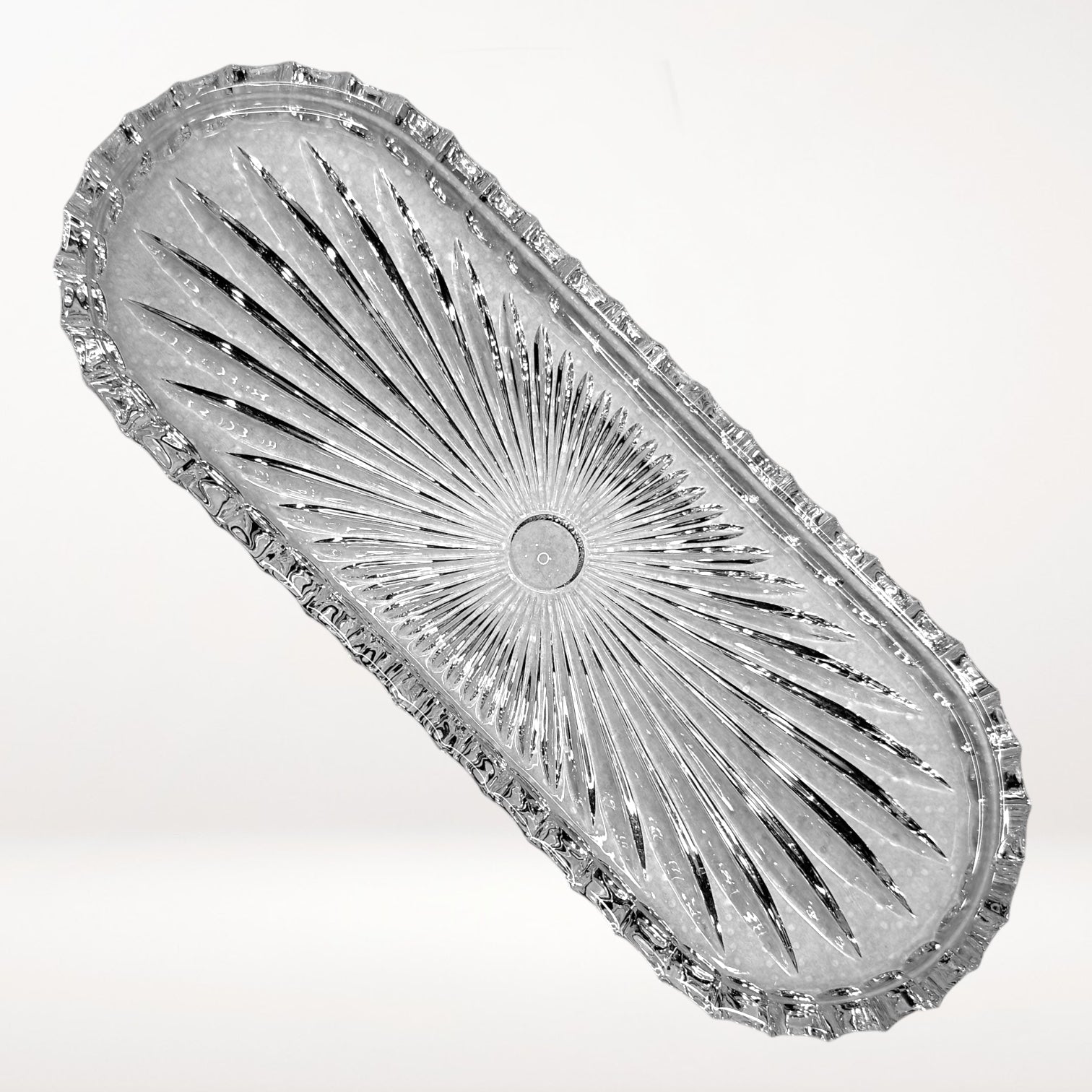 Cut Crystal Butter Dish with Lid | Pressed Glass | Excellent Condition