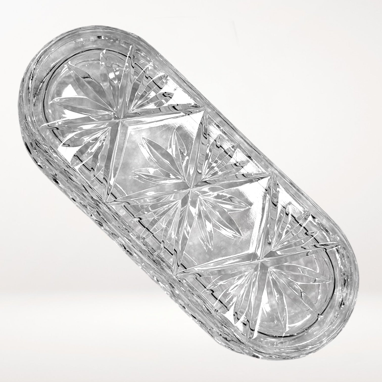 Cut Crystal Butter Dish with Lid | Pressed Glass | Excellent Condition