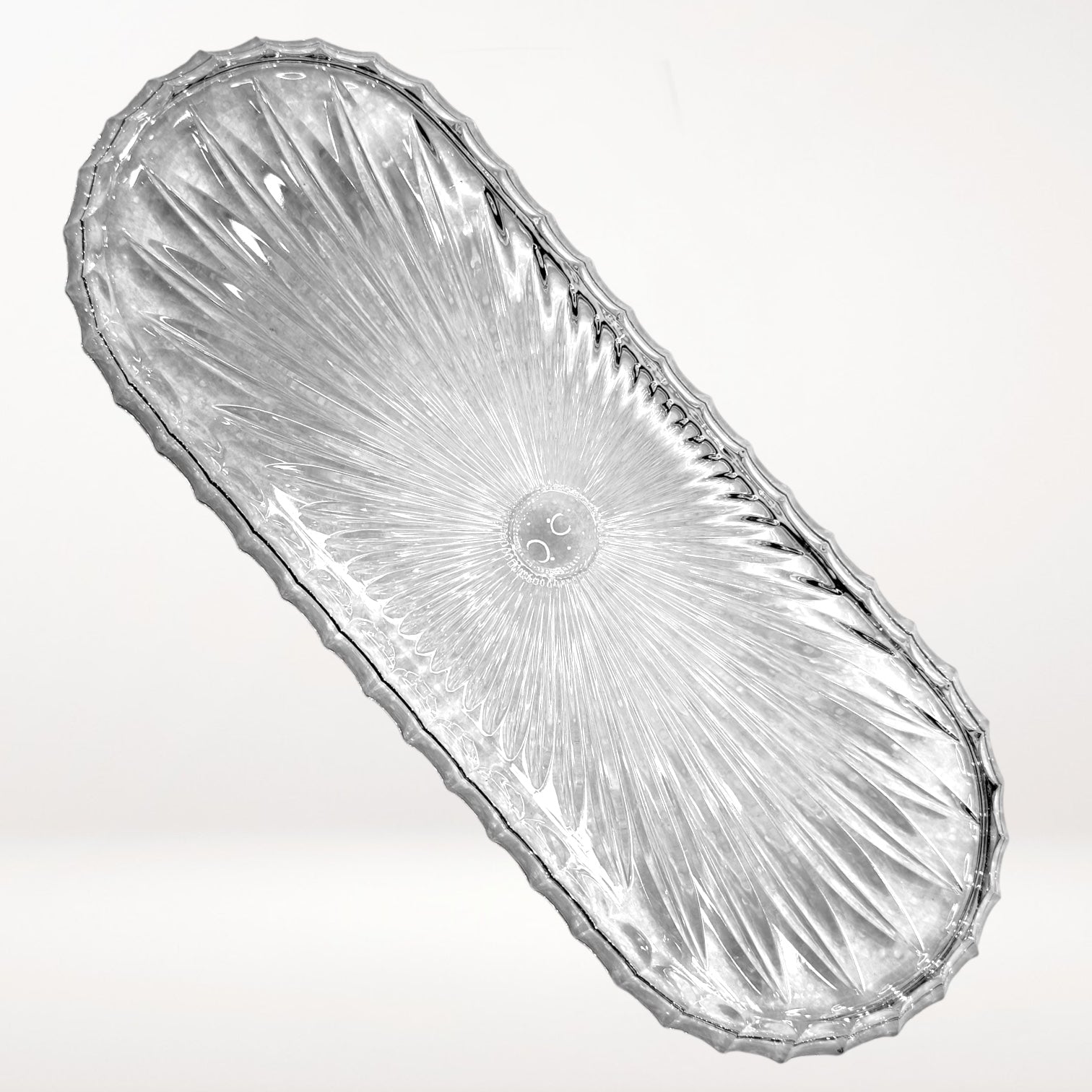 Cut Crystal Butter Dish with Lid | Pressed Glass | Excellent Condition