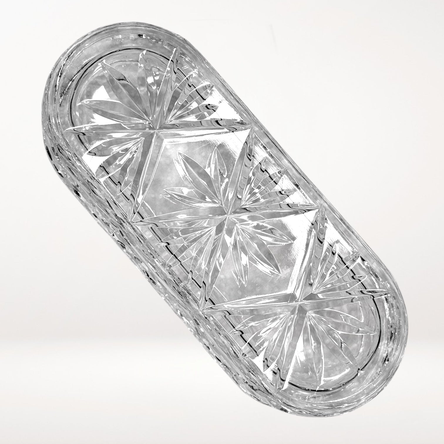 Cut Crystal Butter Dish with Lid | Pressed Glass | Excellent Condition