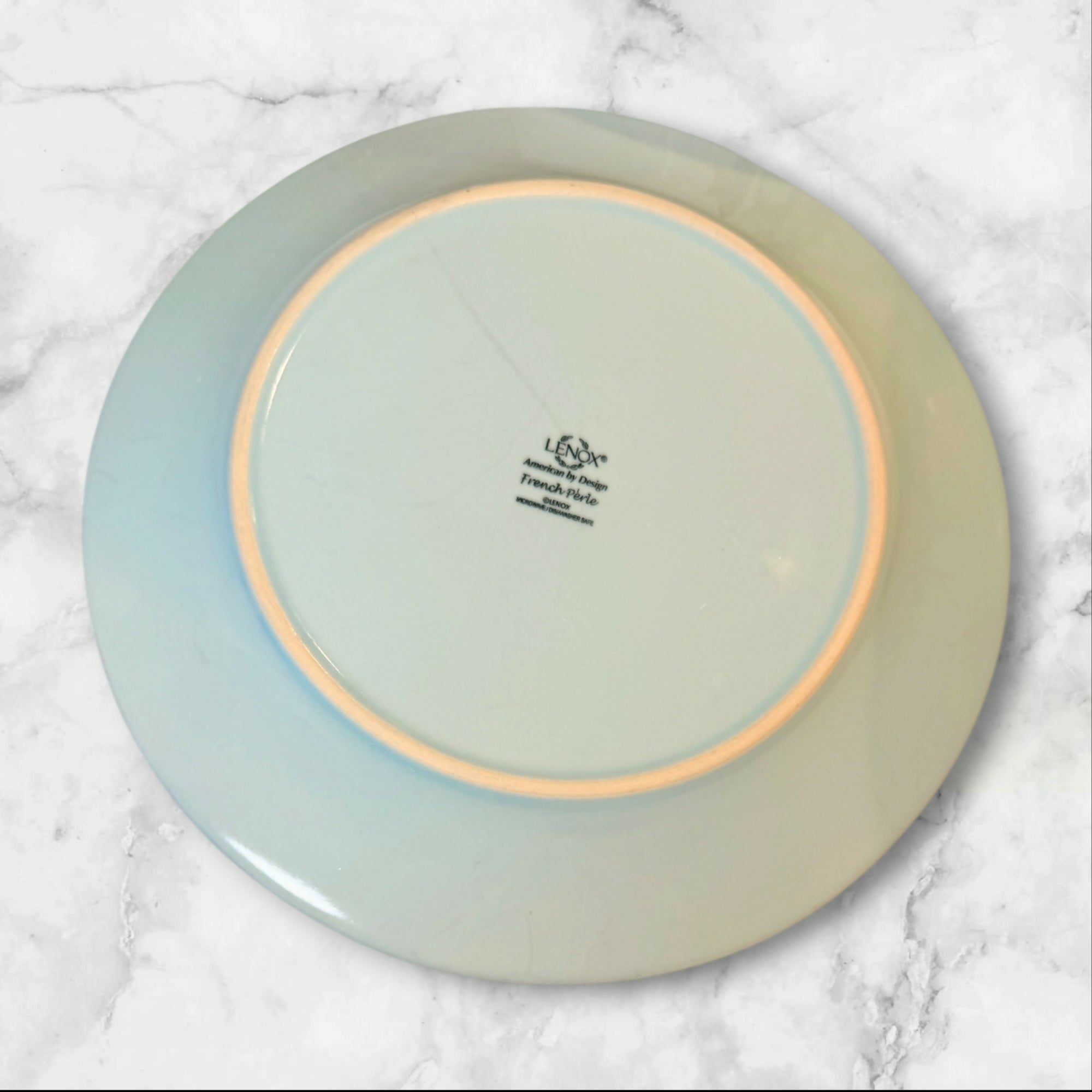 Lenox French Perle Groove Ice Blue Dinner Plates Set of 4 | Good Condition