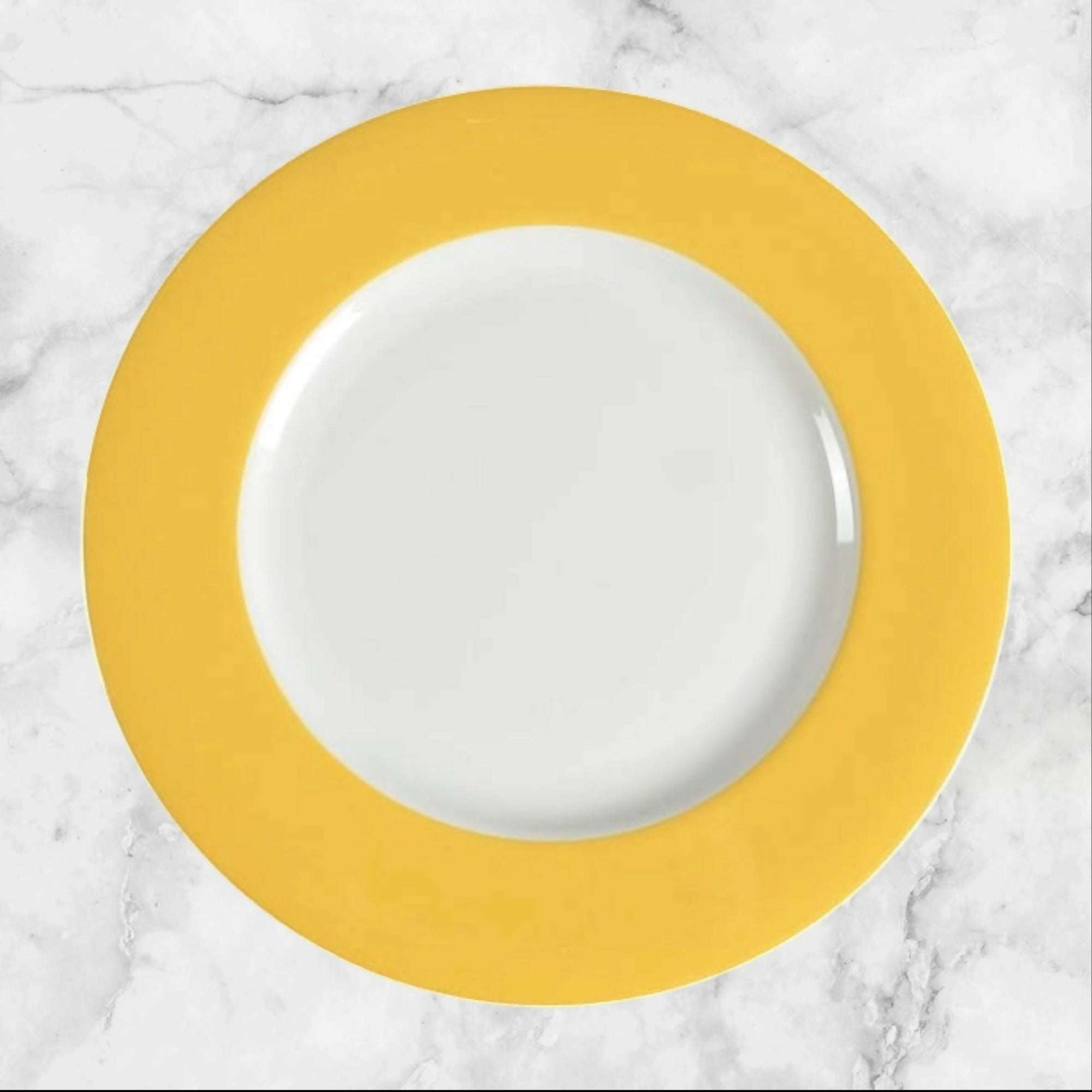 Crate & Barrel Hamptons Yellow Dinner Plates Set of 4 Gently Used