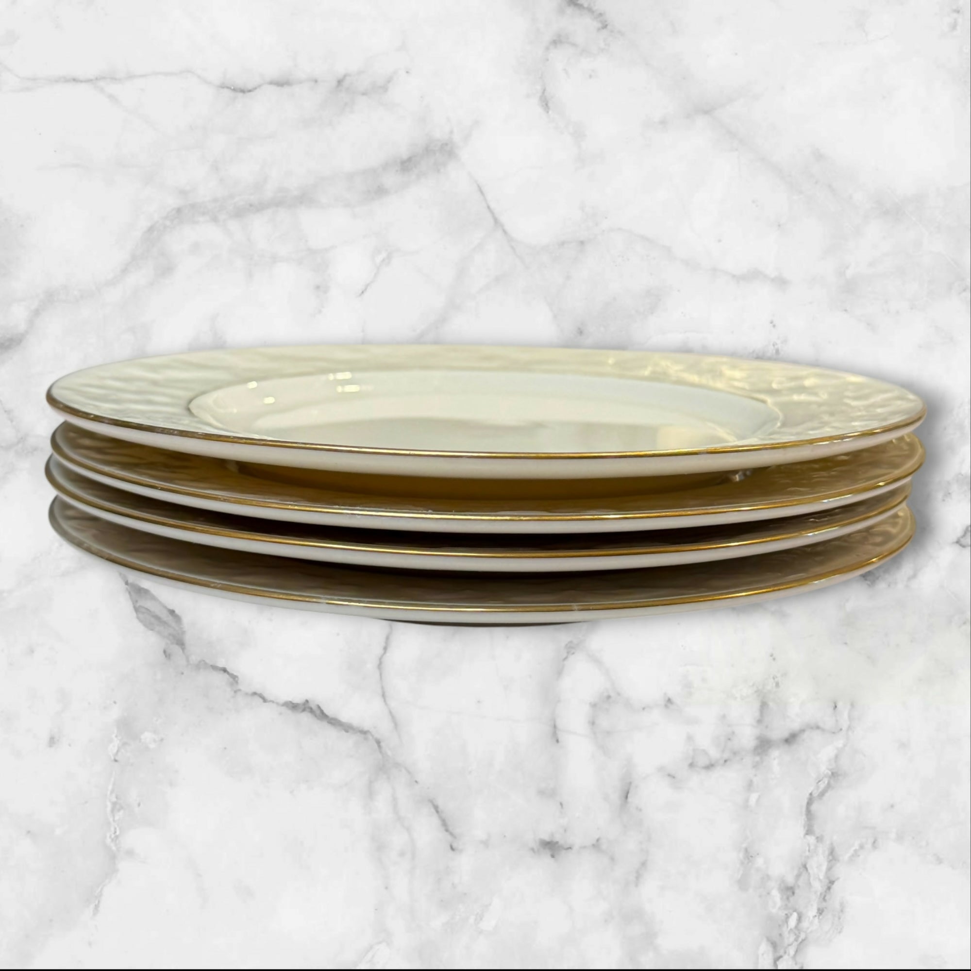 Noritake Halls of Ivy Gold Trim Salad Plates | Set of 4 | Good Condition