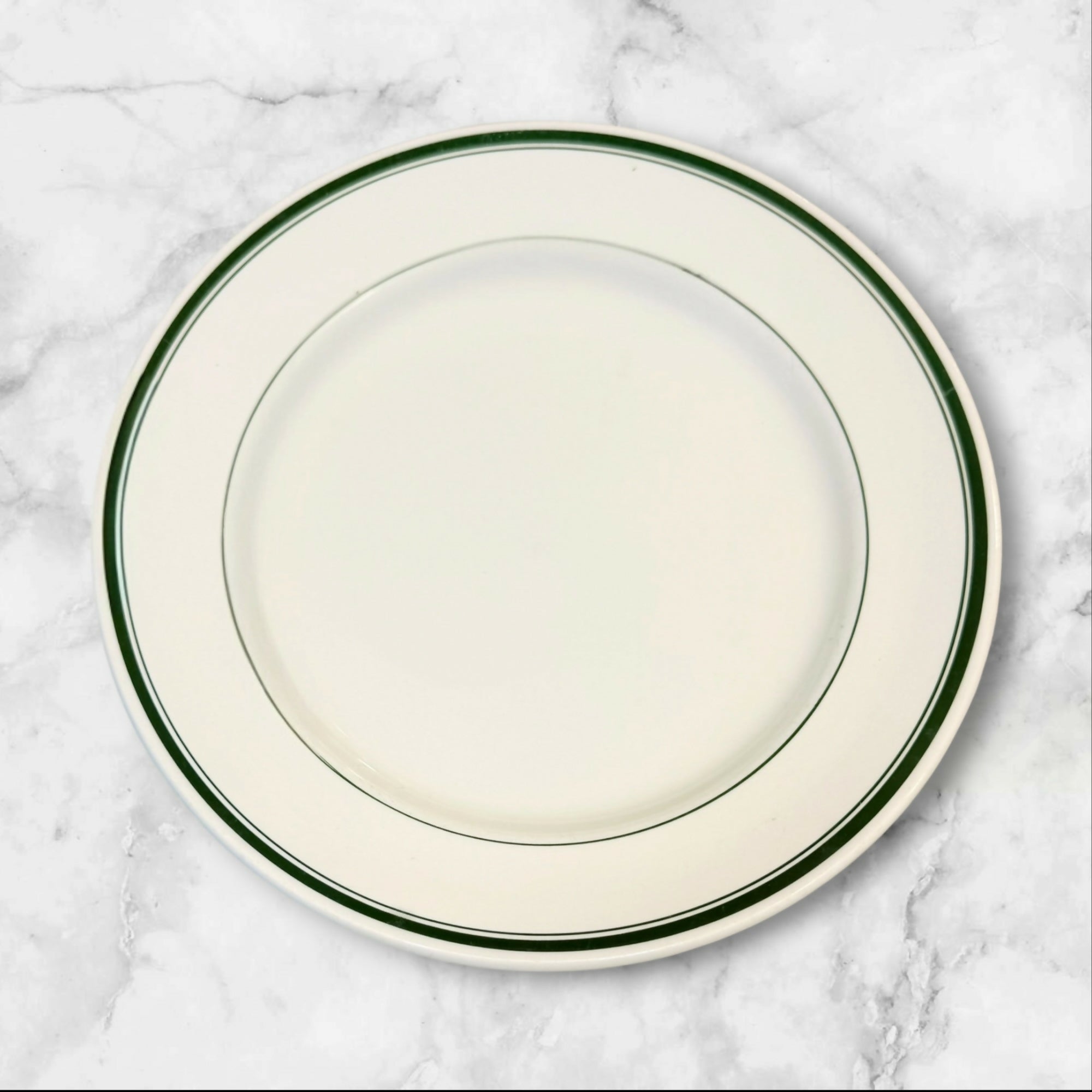 Hercules Vitrified Green Stripe Dinner Plates Set of 6 Vintage Good Condition