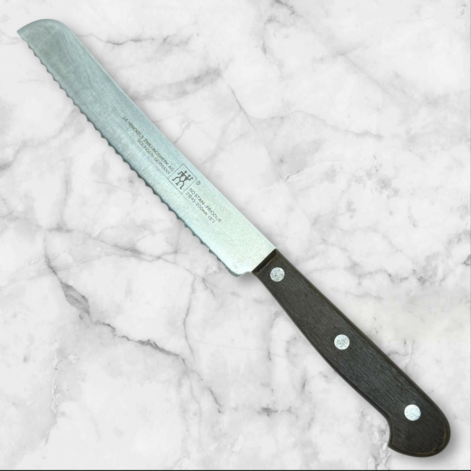Vintage Henckels Zwillingswerk Friodur Bread Knife | 8” Blade | Germany