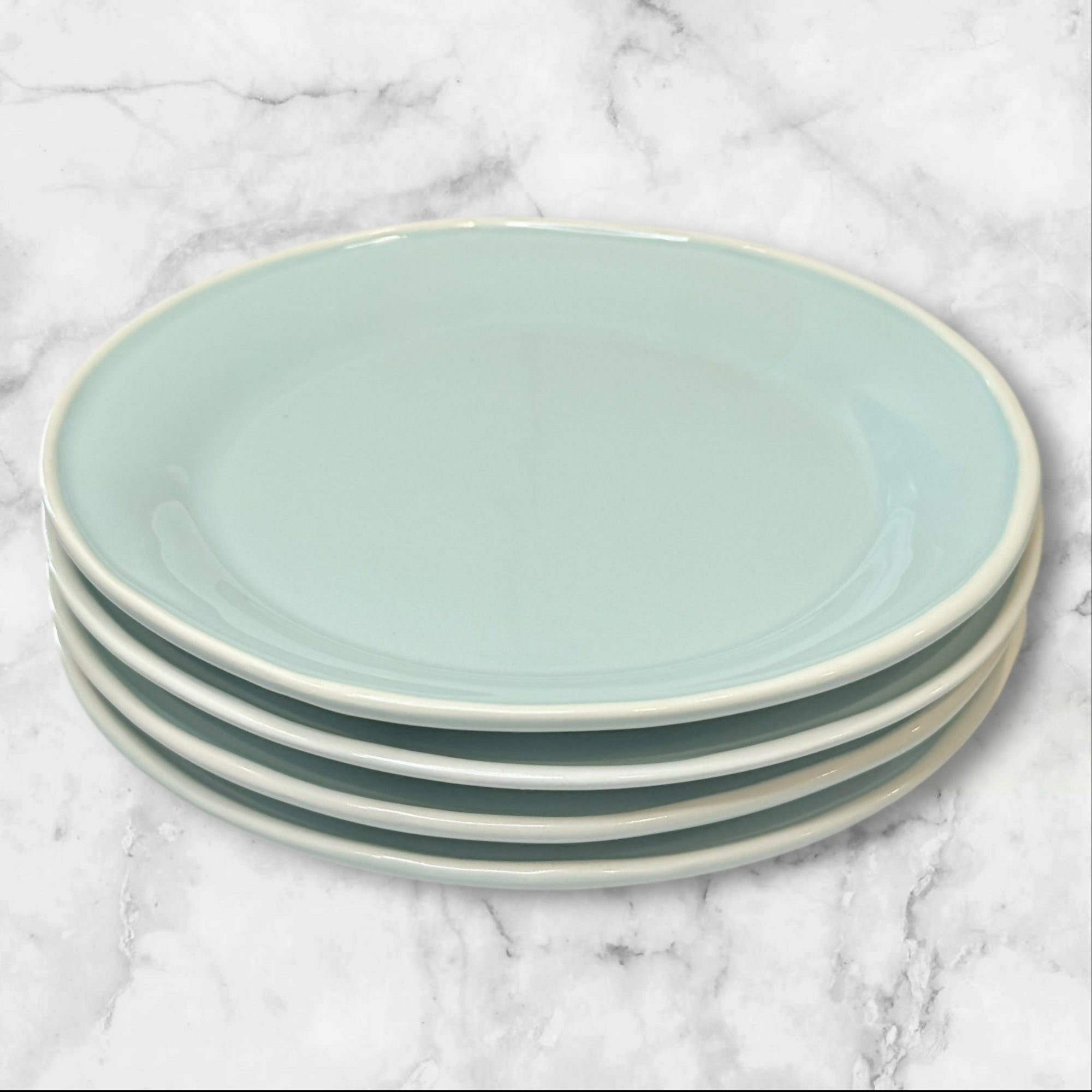 Viva by VIETRI Light Blue Salad Plates Portugal Stoneware | Set of 4 | Excellent