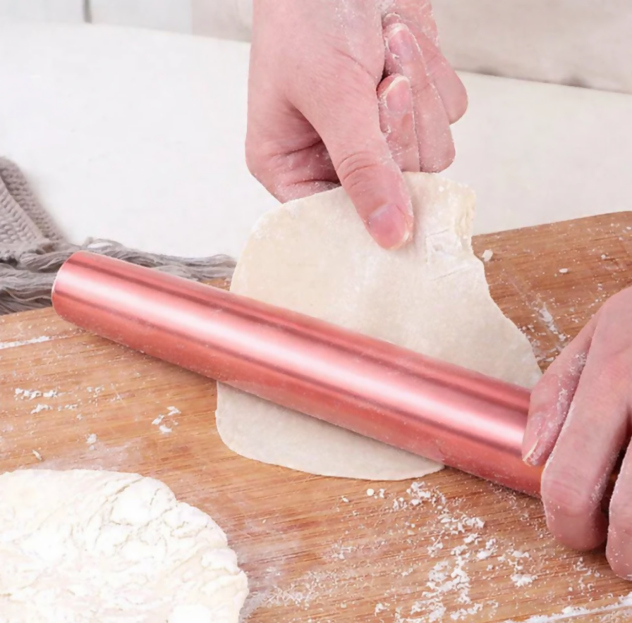 Anygleam Rose Gold Stainless Steel Rolling Pin – 1 Pc Professional Buffet & Restaurant Kitchenware