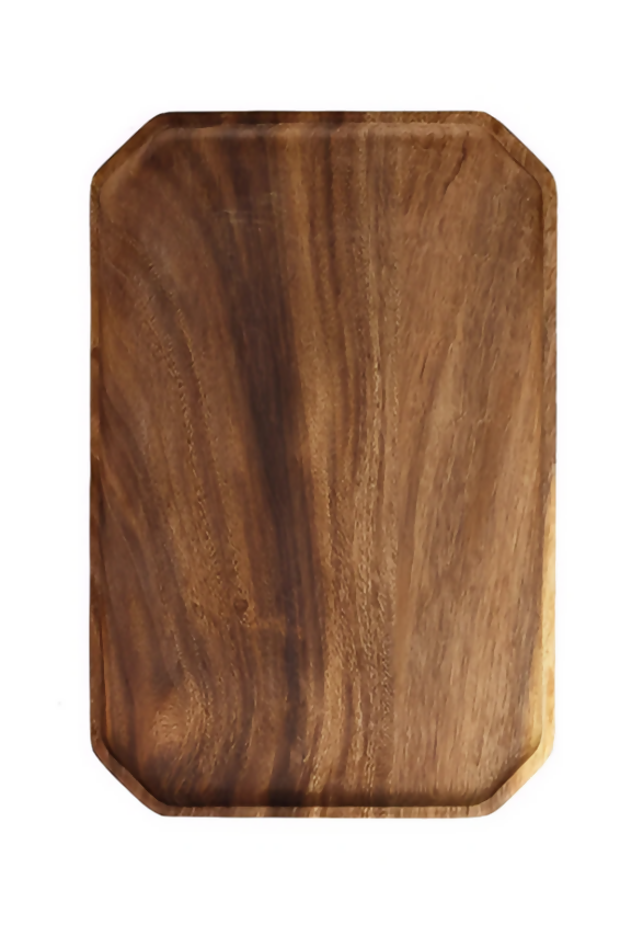 Anygleam Natural Wood Diagonal Square Acacia Wood Plate Serving Tray Food Kitchen Tableware