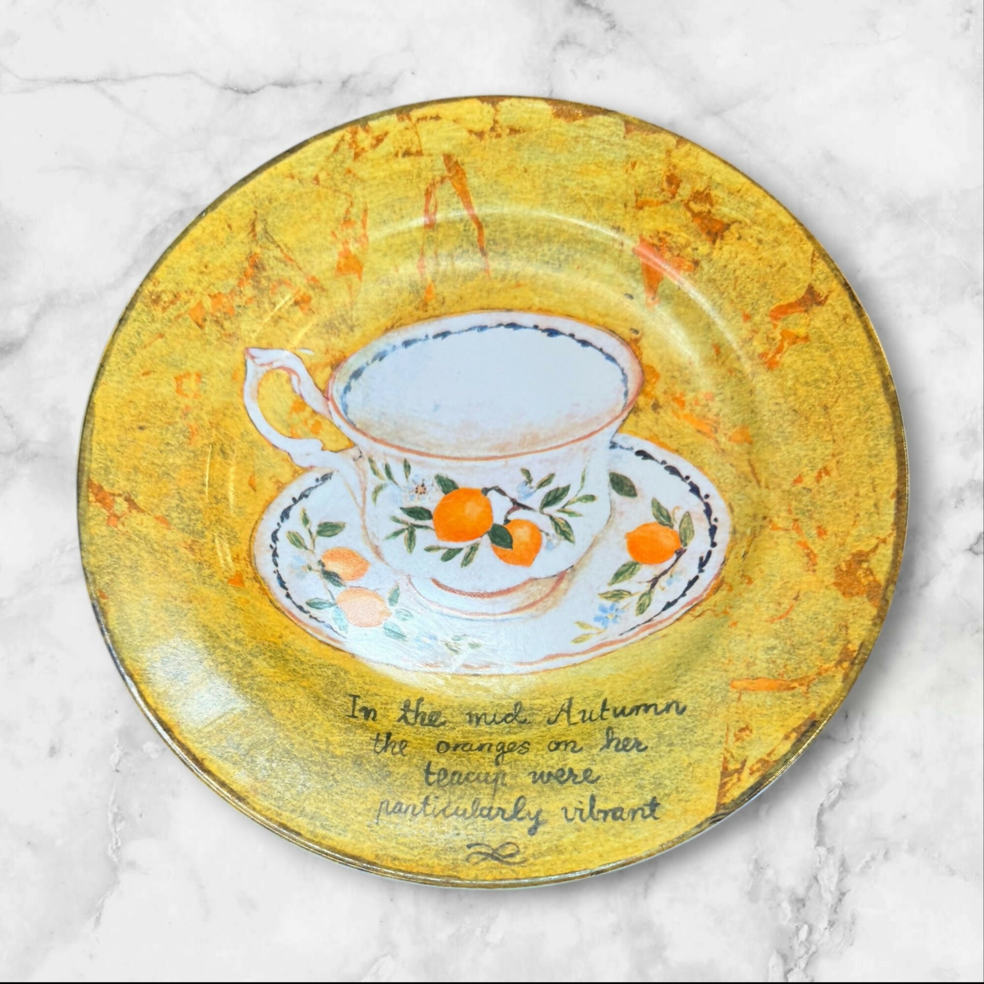 Sakura Tea Season Salad Plates Set of 4 Teacup Floral | Excellent Condition