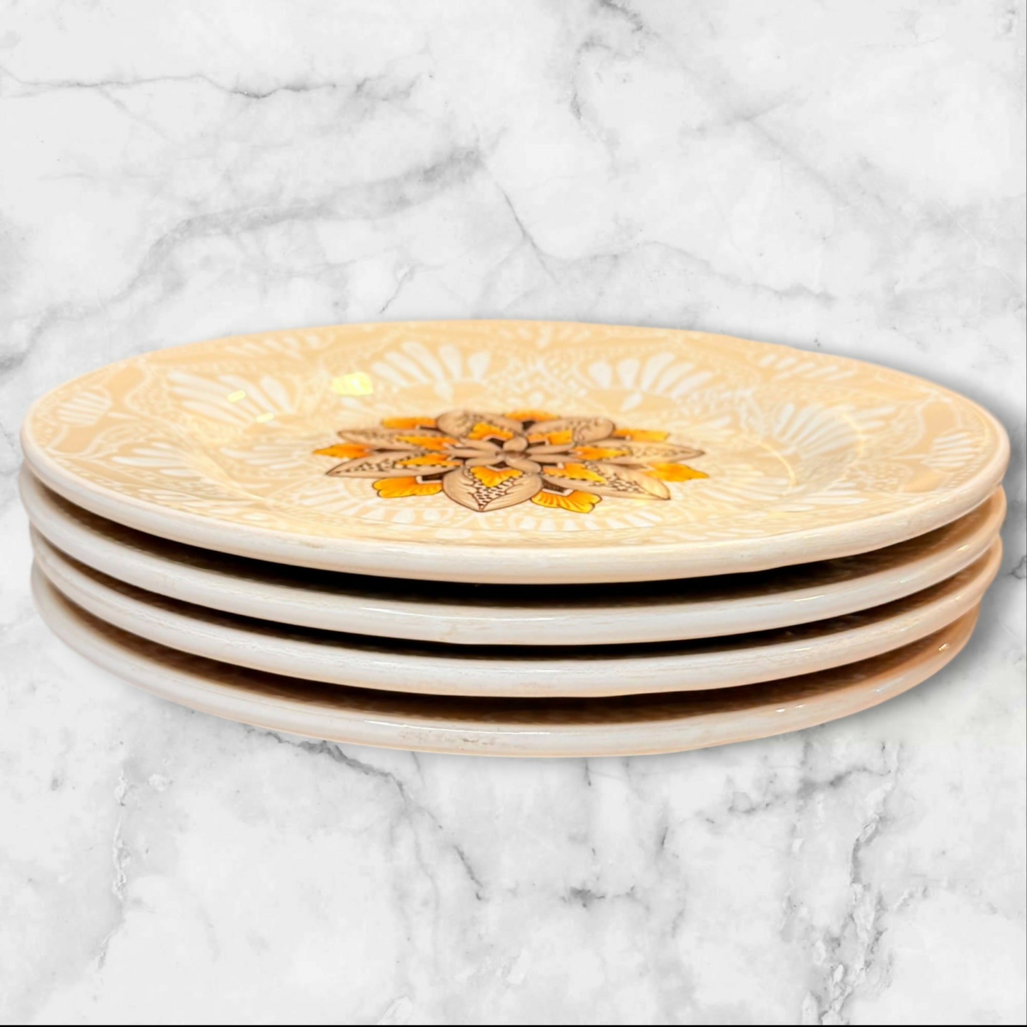 Lucie Cosmolena Ravello Italy Hand Painted Salad Plates | Set of 4 | Excellent Condition