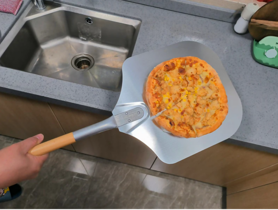 Anygleam 30x35cm Inch Pizza Spatula With Wooden Handle Bakeware Kitchen Tools Oxidation