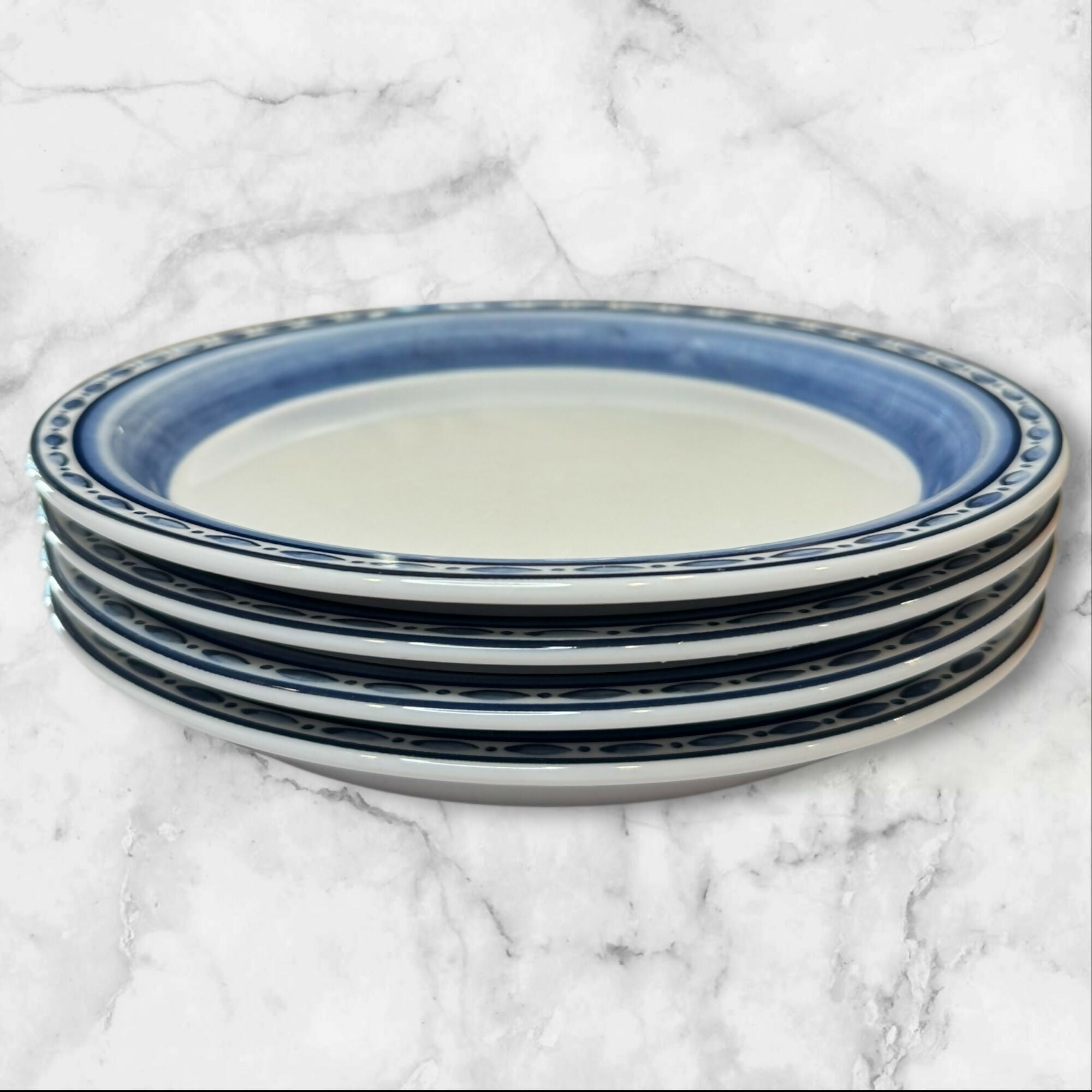 Dansk Belgian Blue Salad Plates | Set of 4 | Bistro Style | Excellent Condition