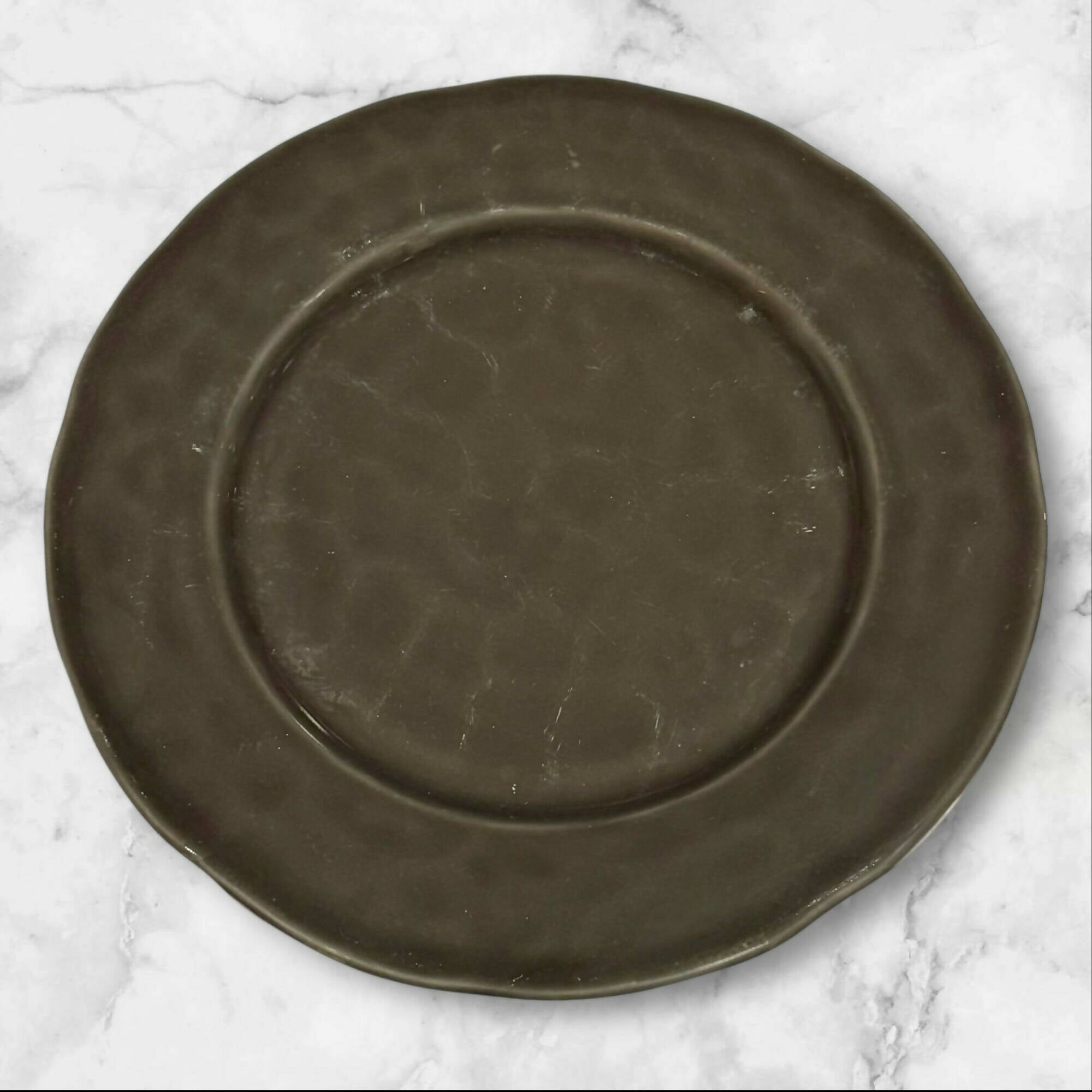 Crate & Barrel Hayes Gray Dinner Plates Stoneware | Set of 4 | Great Condition