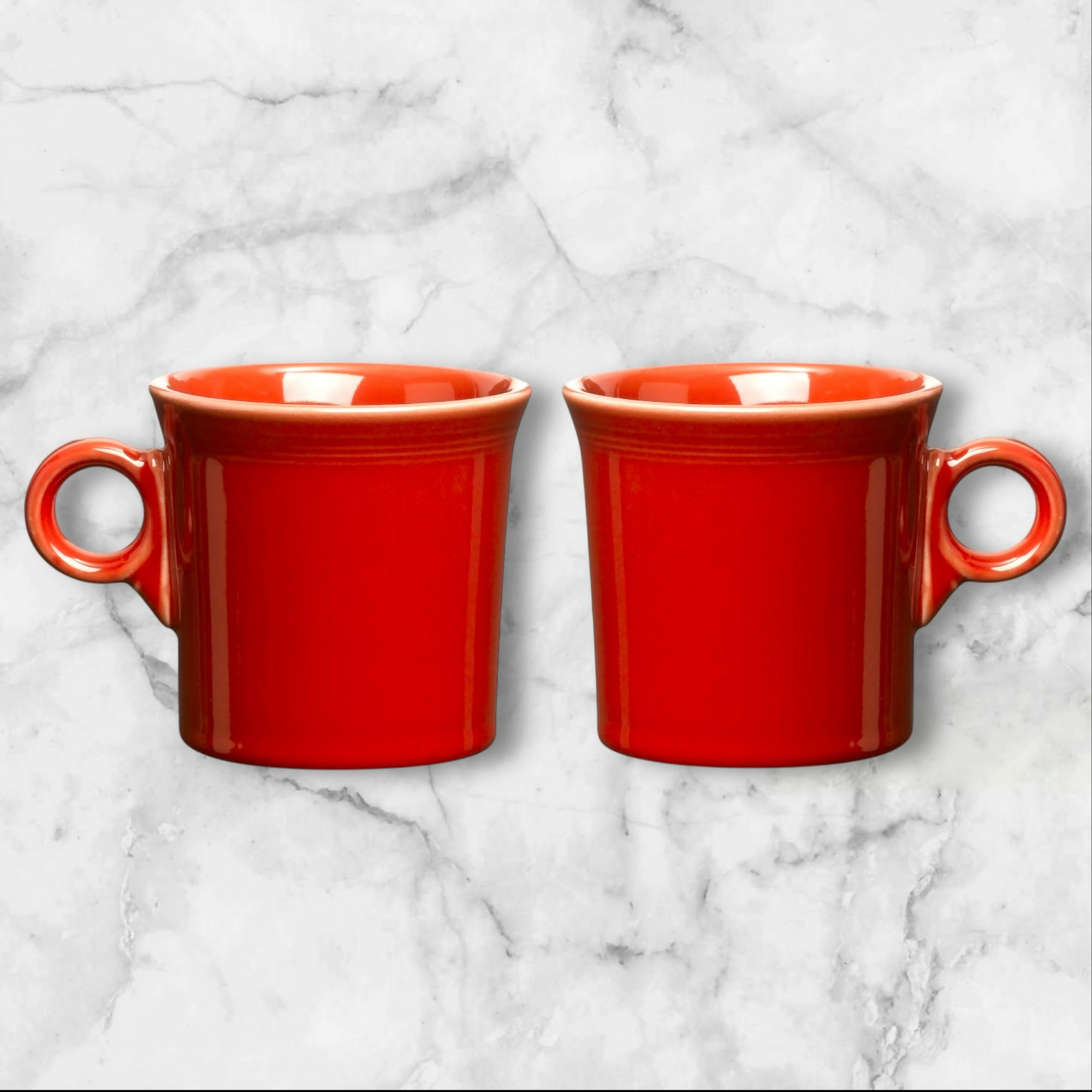 Homer Laughlin Fiesta Red Mugs | Set of 2 | Excellent Condition | USA Pottery