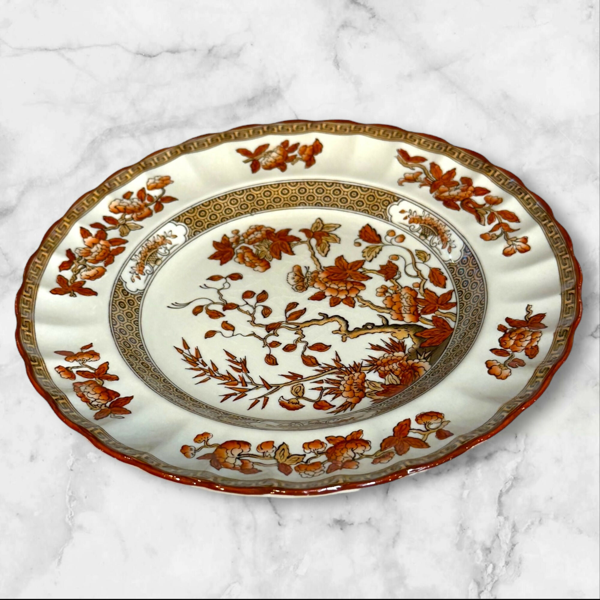 Spode Indian Tree Orange Rust Salad Plates | Set of 4 | Great Condition