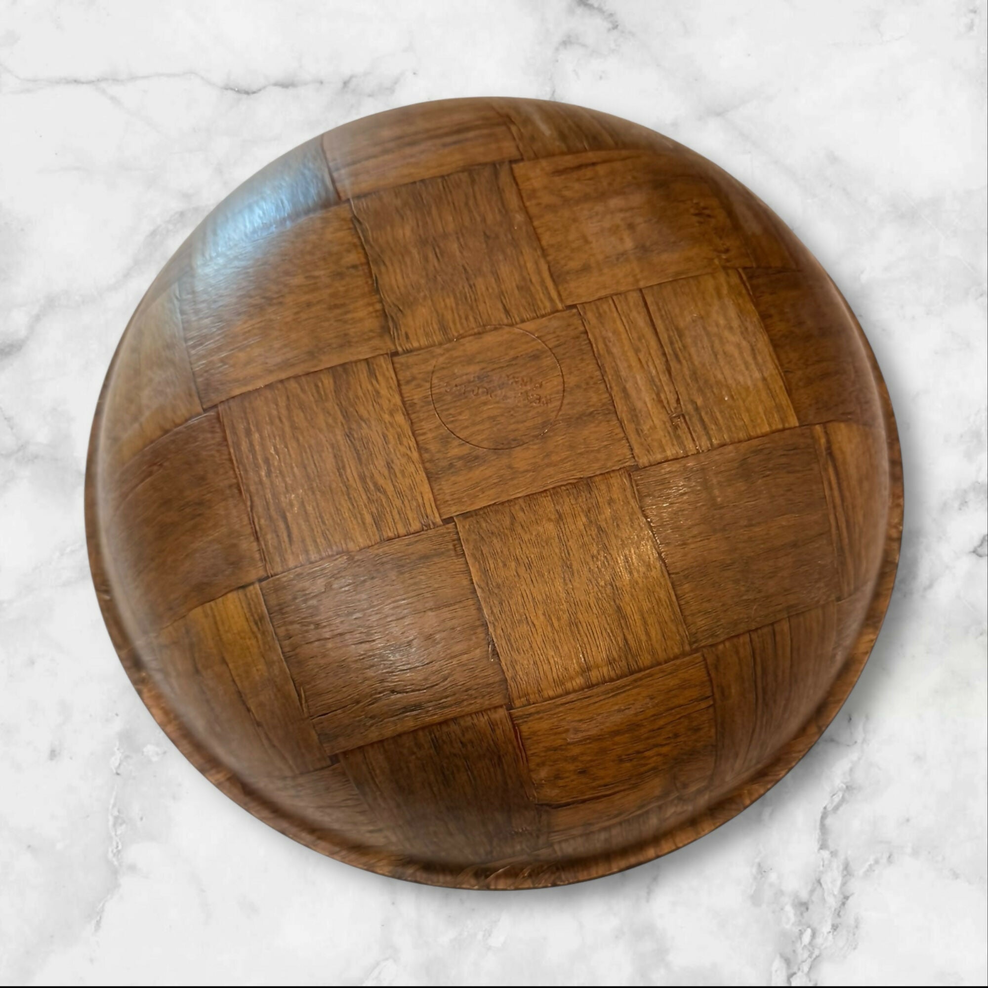 Woven Wood Serving Bowls | Set of 4 | Gently Used