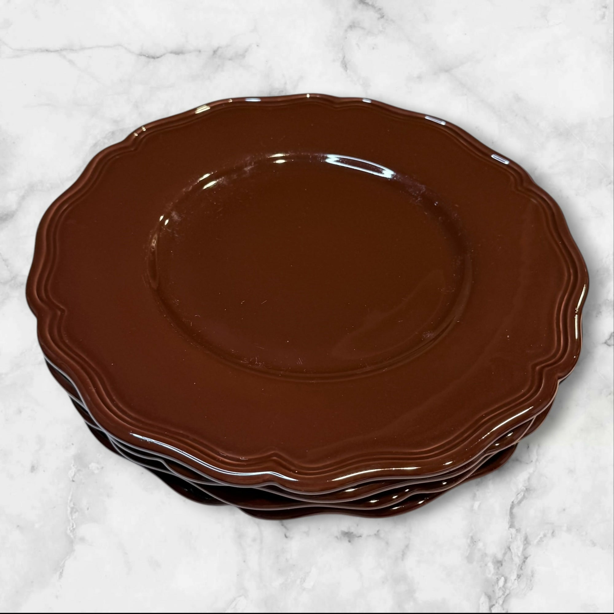 Bitossi Dossia Brown Glaze Dinner Plates | Set of 4 | Good Condition