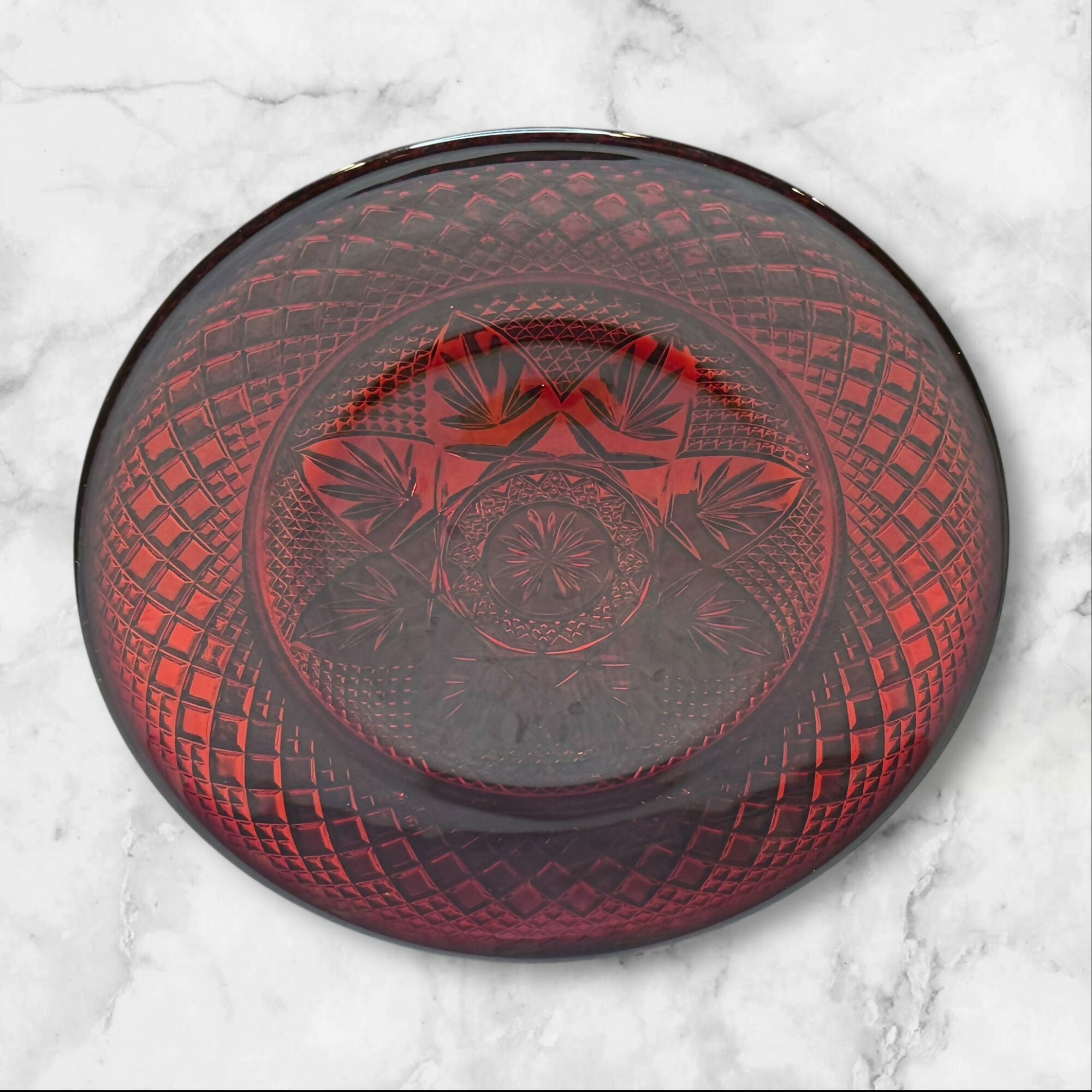 Cristal D’Arques Antique Ruby Luncheon Plates | Set of 6 | Excellent Condition