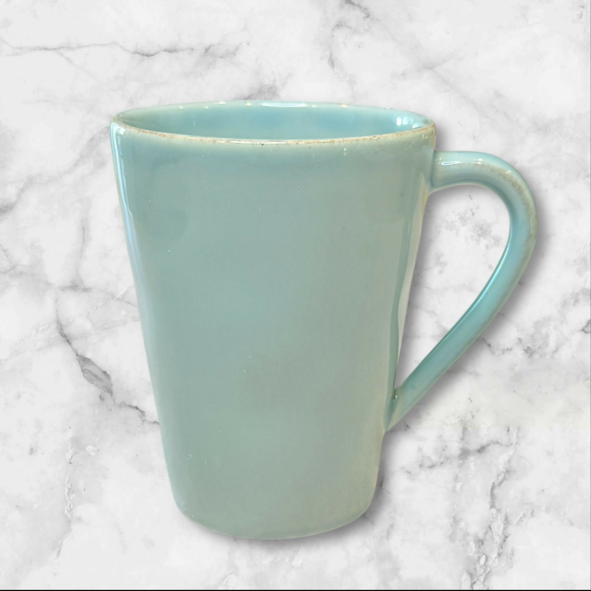 Crate & Barrel Marin Blue Stoneware Mugs | Set of 2 | Excellent Condition