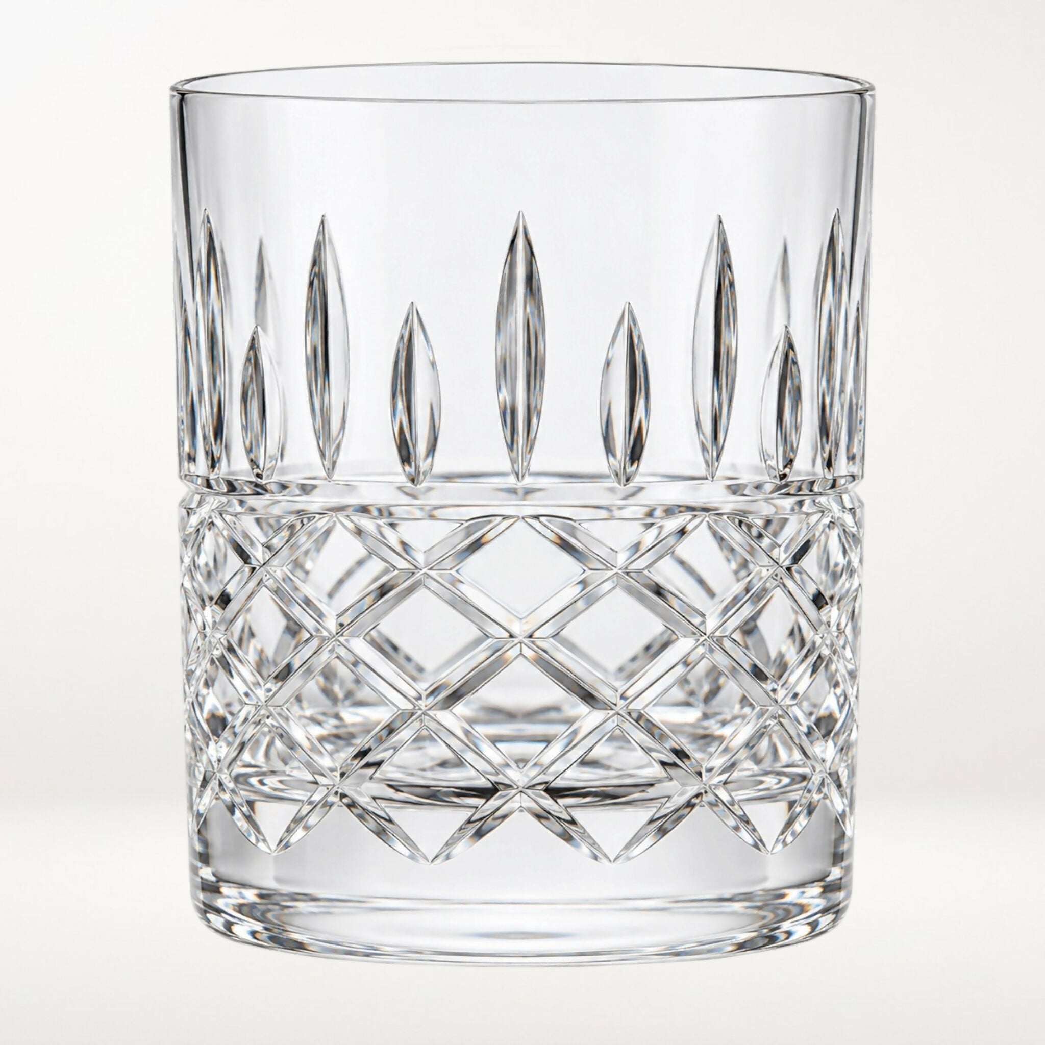 Polish 24% Lead Crystal Hand Cut Double Old Fashioned Glasses | Set of 4 | Excellent