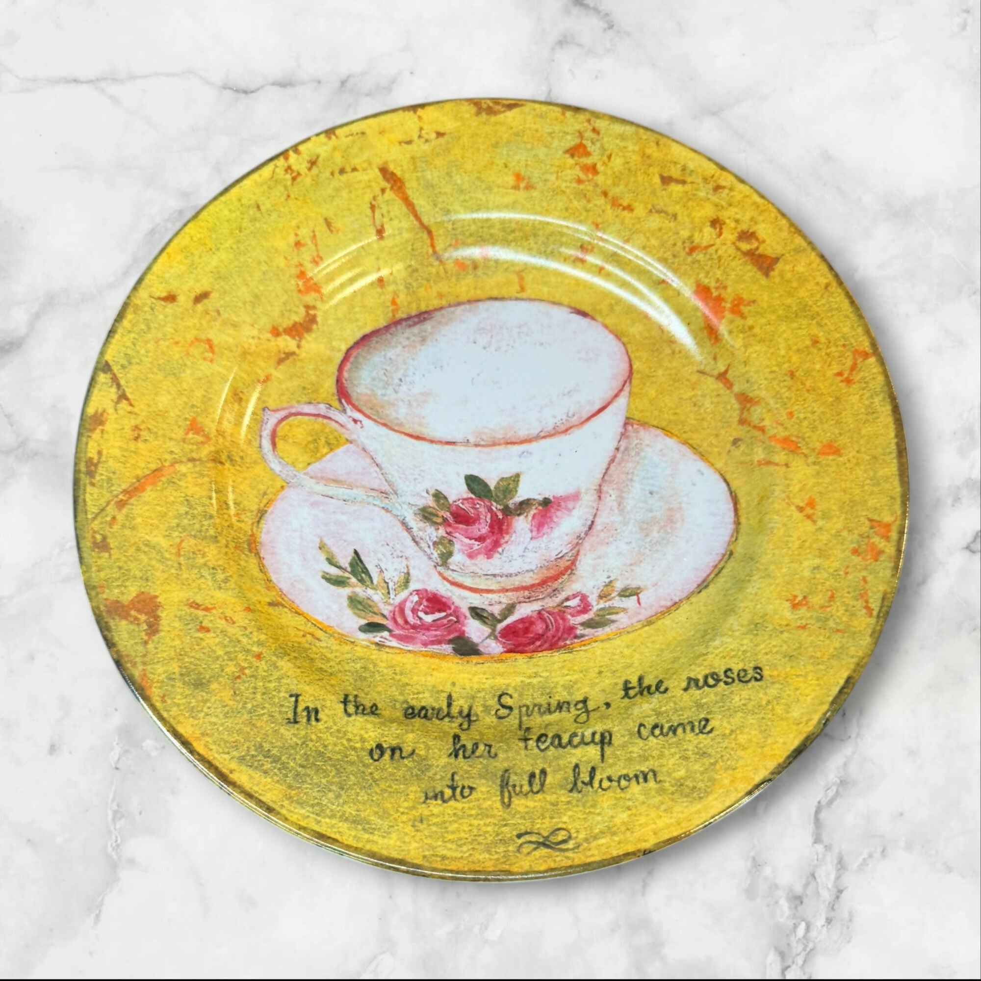 Sakura Tea Season Salad Plates Set of 4 Teacup Floral | Excellent Condition