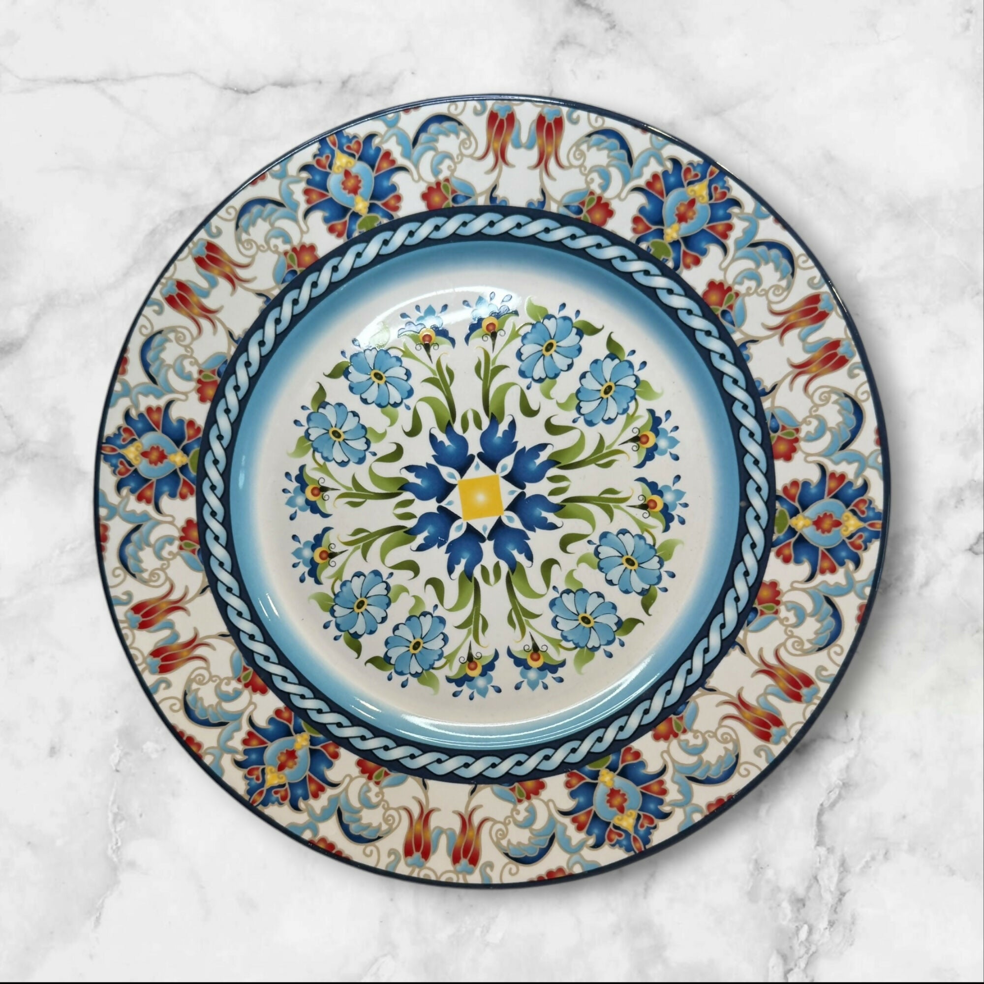 222 Fifth Tunisia Dinner Plates | Set of 4 | Excellent Condition