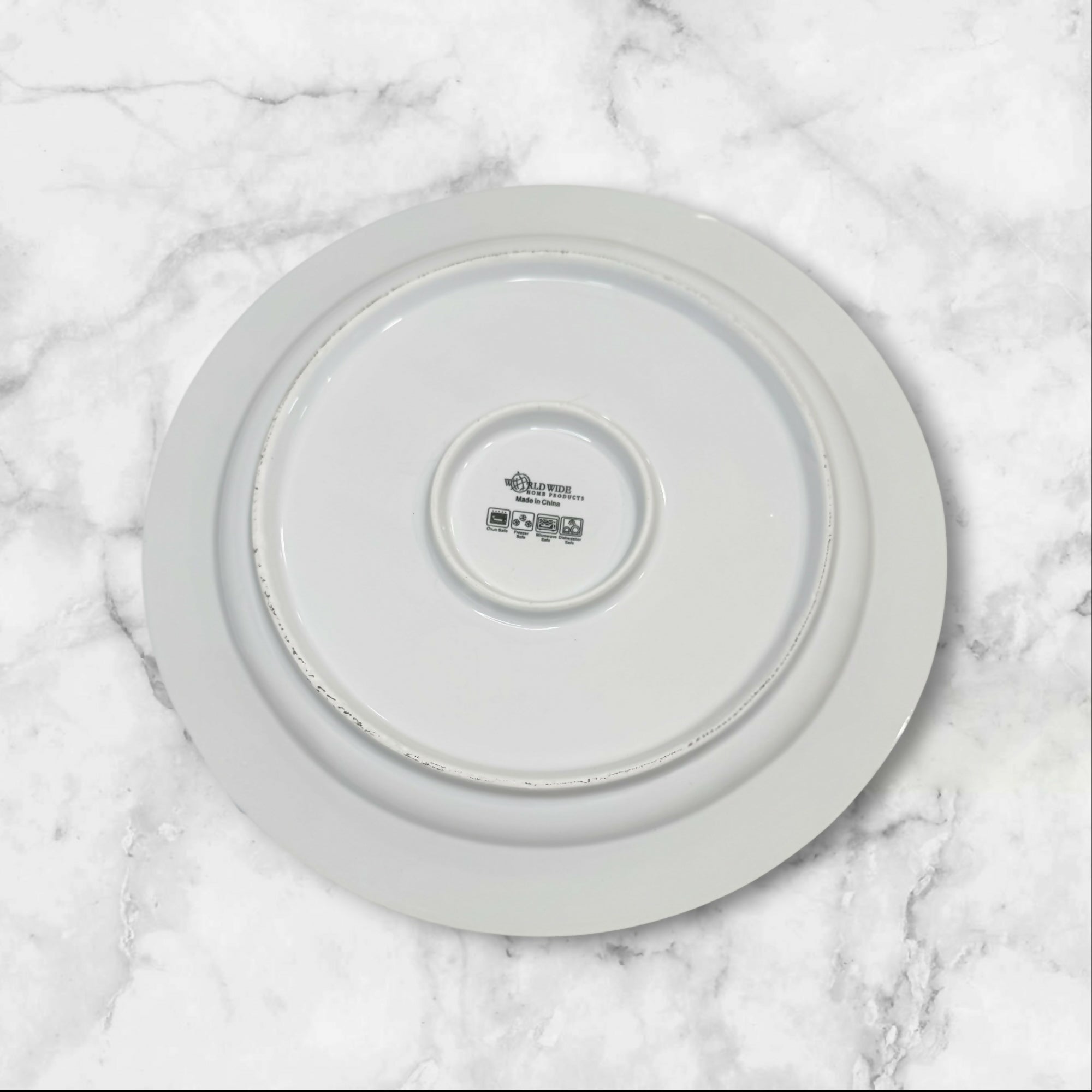World Wide Imports White Rope Edge Charger Plates Set of 4 | Excellent