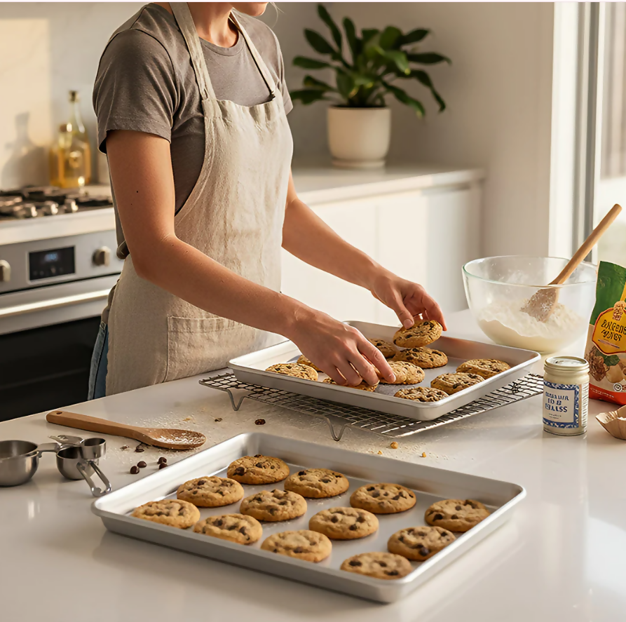 Anygleam 25x16cm Baking Pan Tray Aluminum Sheet Rectangular Bakeware Kitchen Oven Food Tools