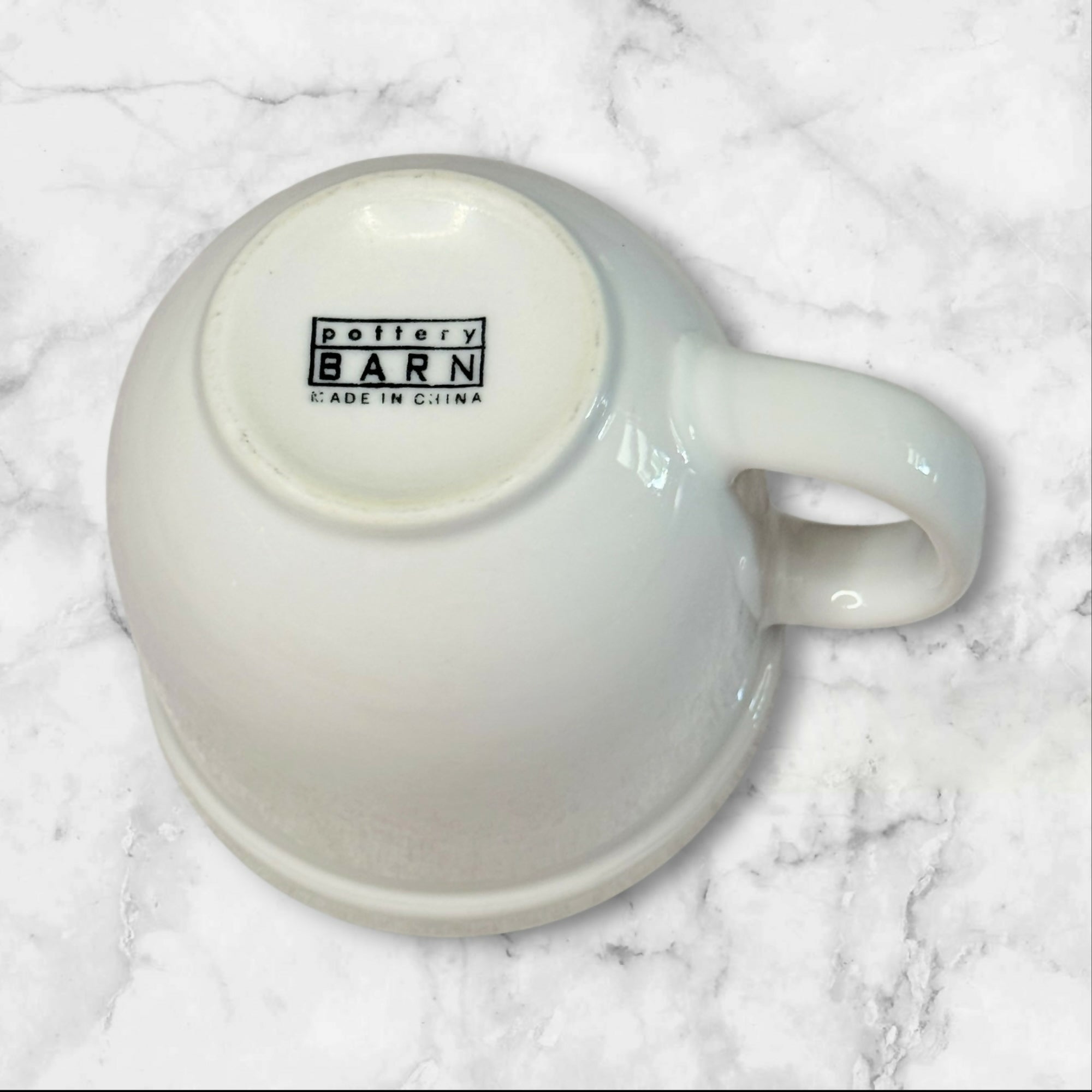 Pottery Barn Suppertime DuJour White Coffee Mugs | Set of 4 | Excellent