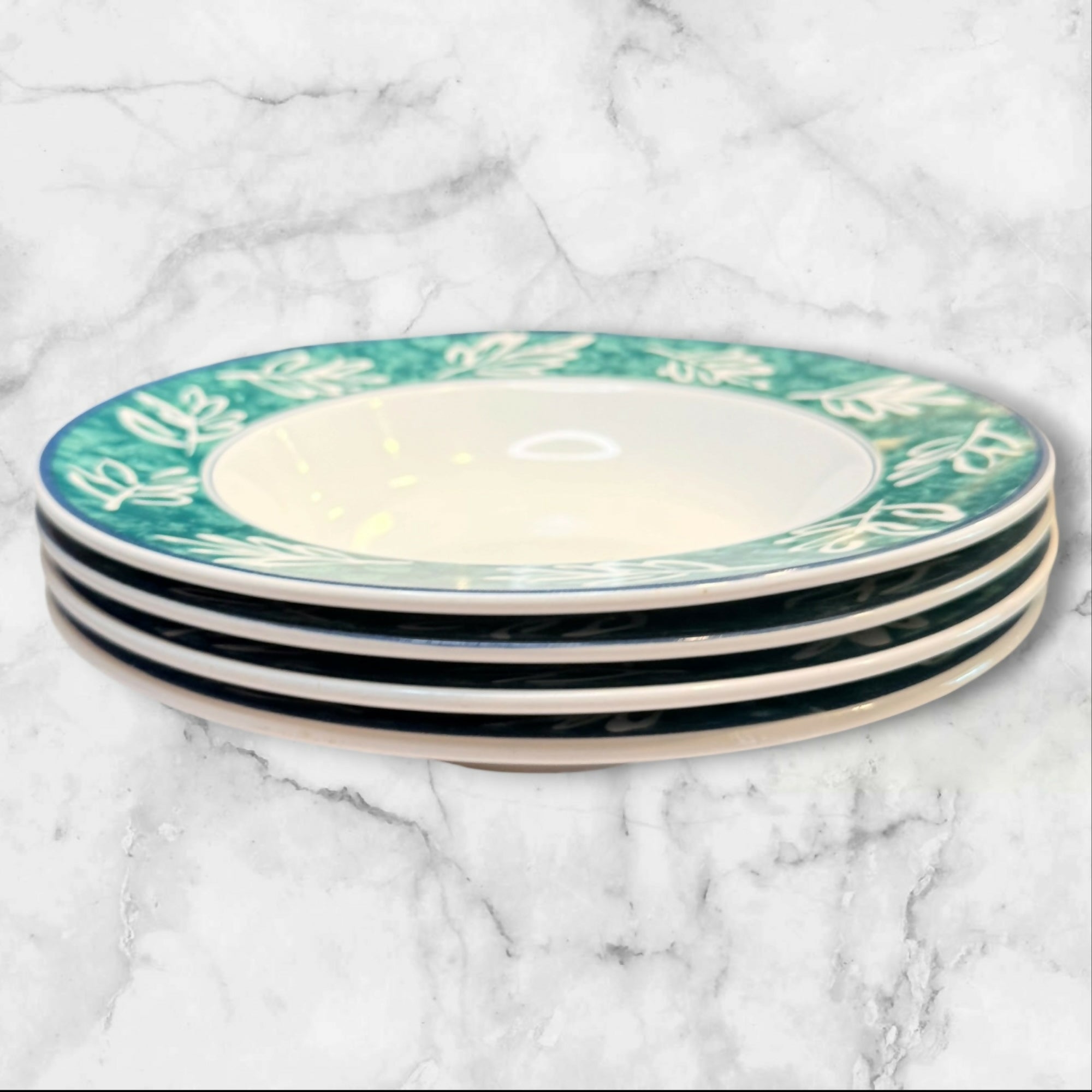 Mikasa Leaf Song Rim Soup Bowls | Set of 4 | Gently Used