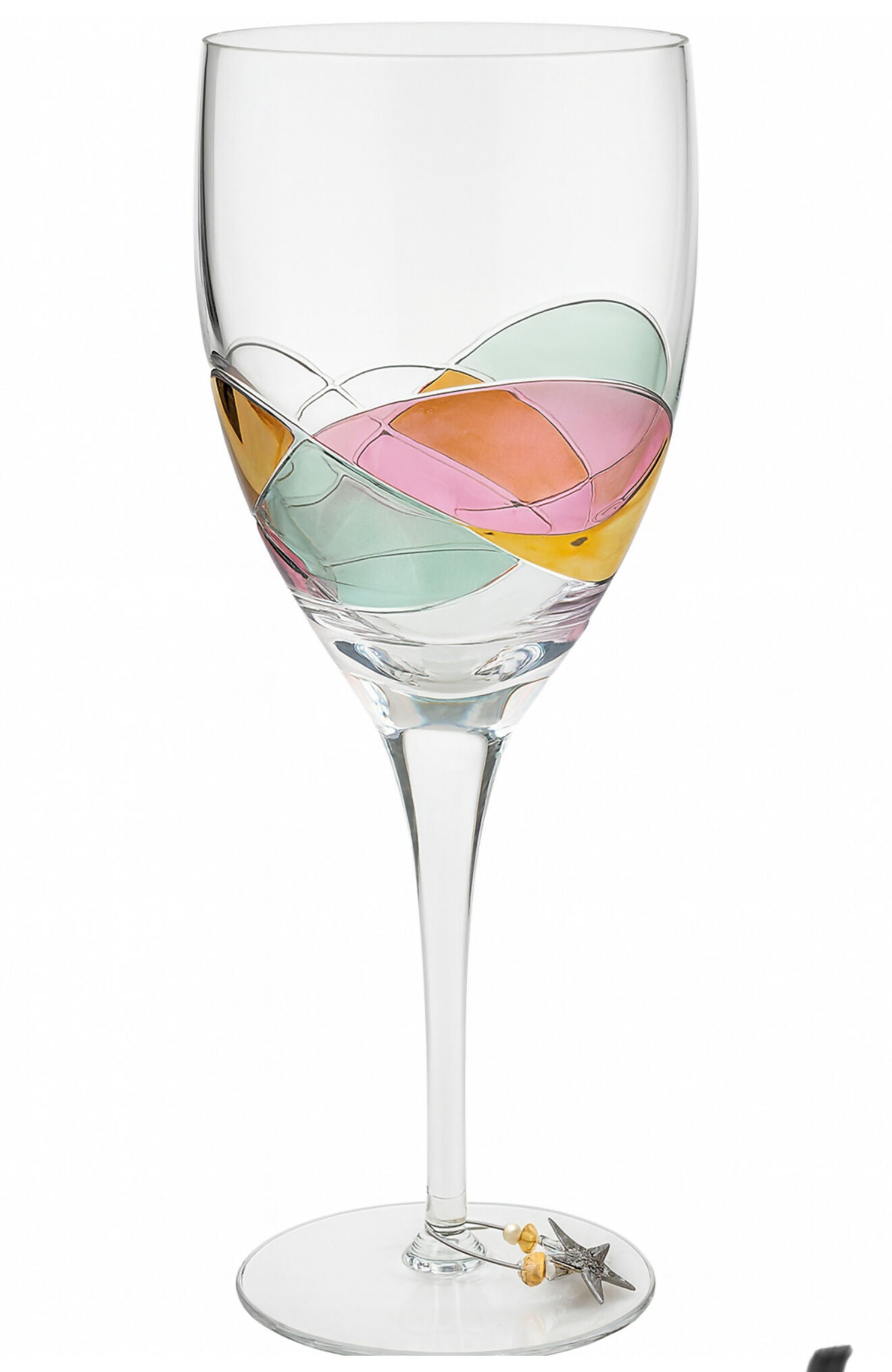 Fostoria Galleria Hand Painted Wine Glasses | Set of 4 | Excellent Condition
