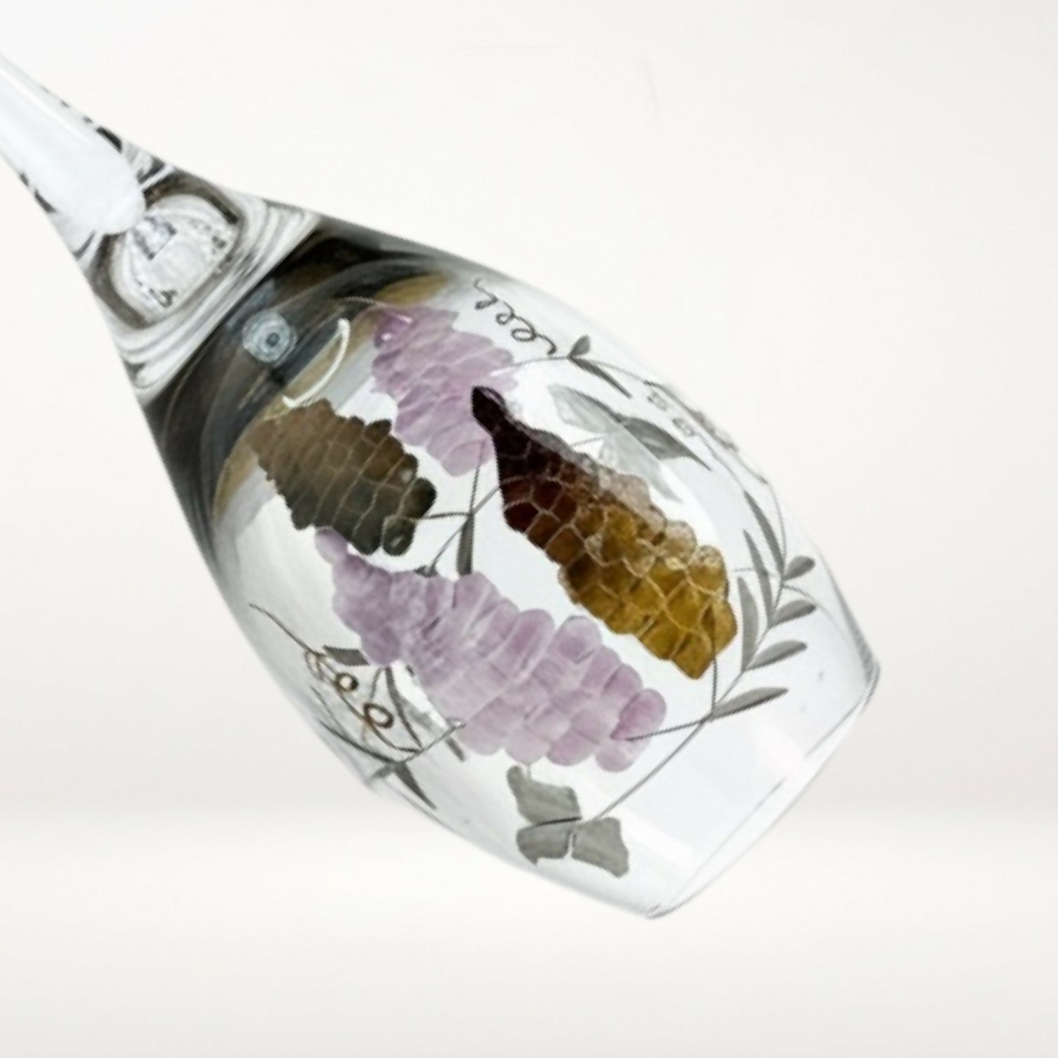 Royal Danube Bacchus Etched Wine Glasses | Set of 2 | Excellent Condition