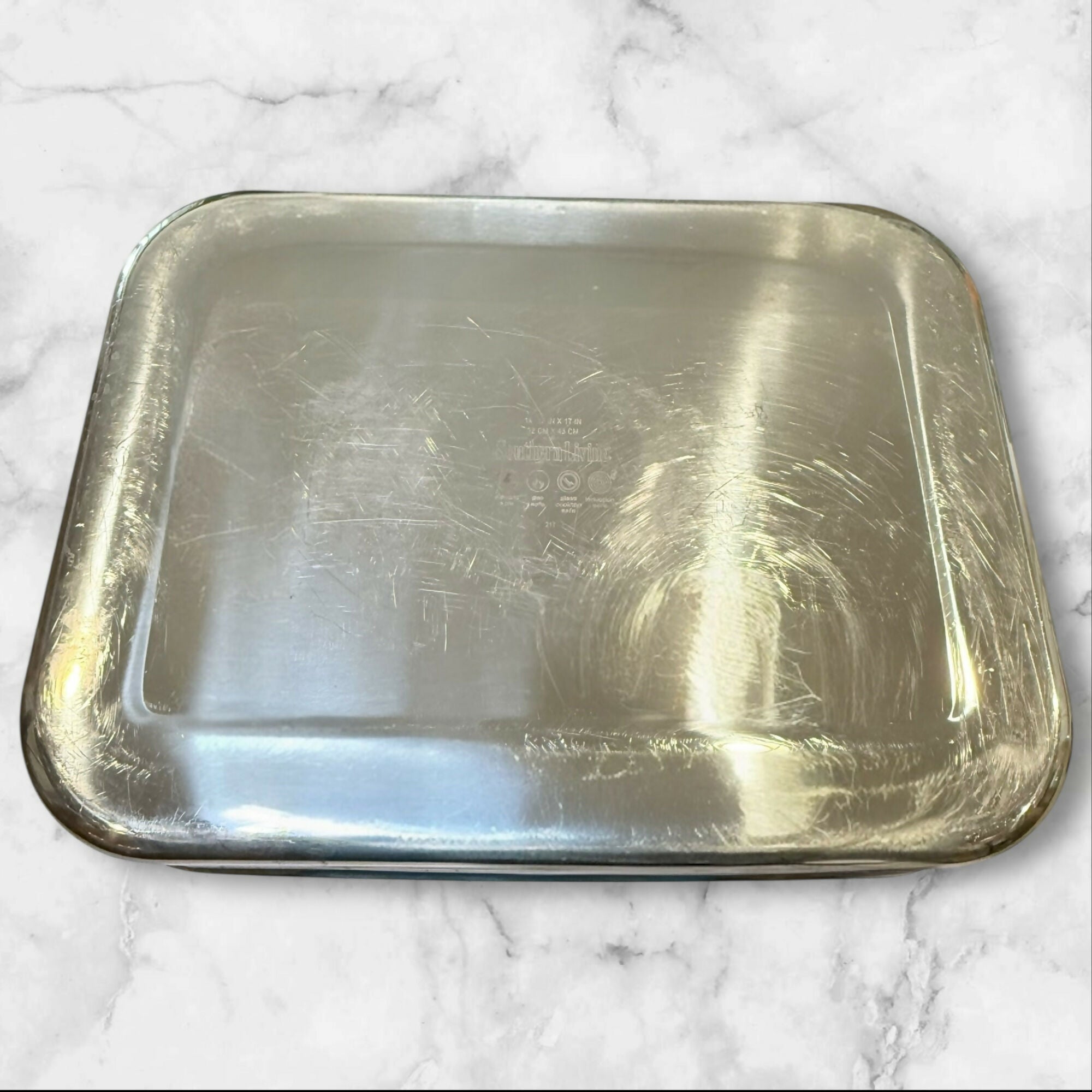 Southern Living Stainless Steel Roasting Pan w/ Handles | 12.5x17 | Good