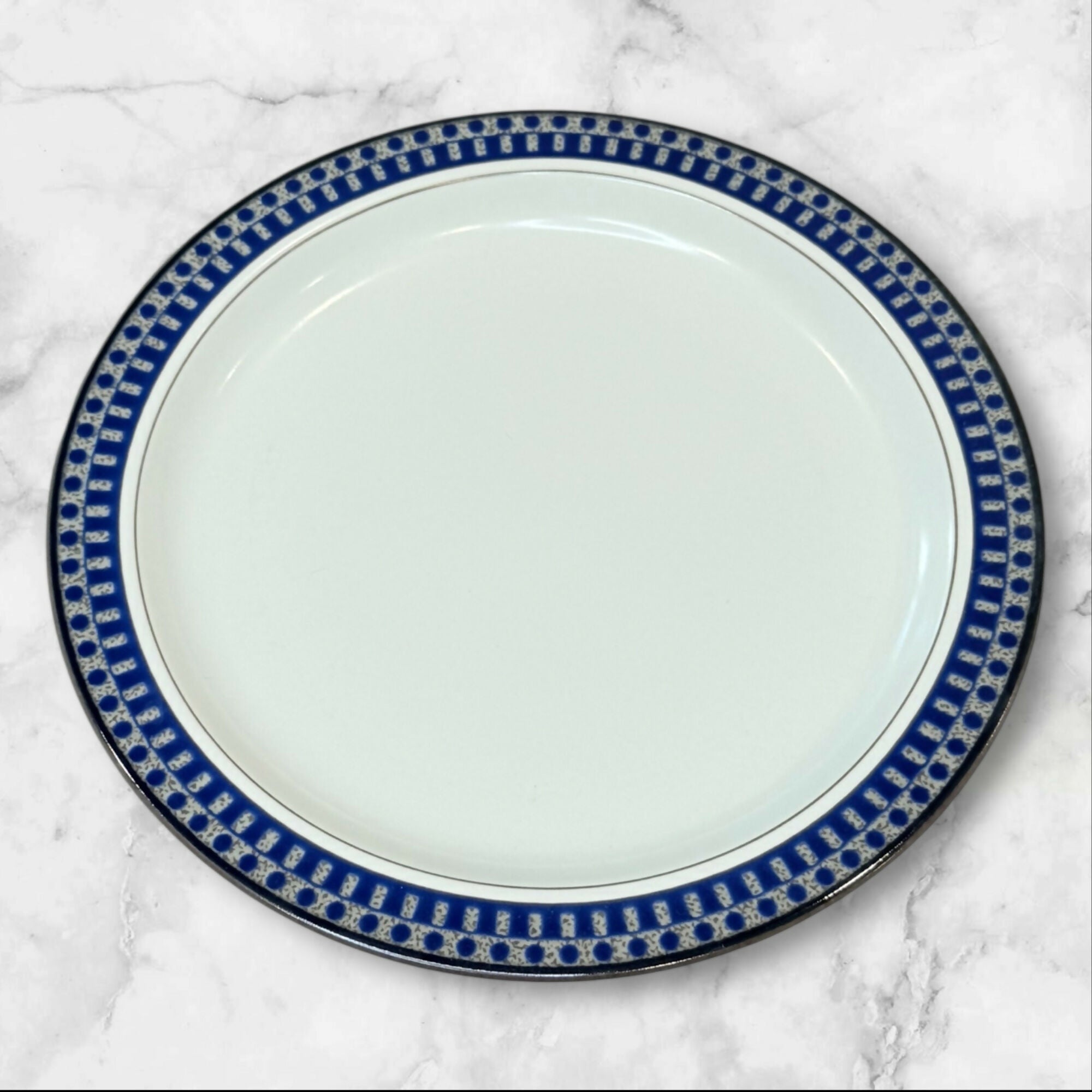 Mikasa Aztec Blue Salad & Dinner Plates | Set of 8 | Discontinued | Excellent