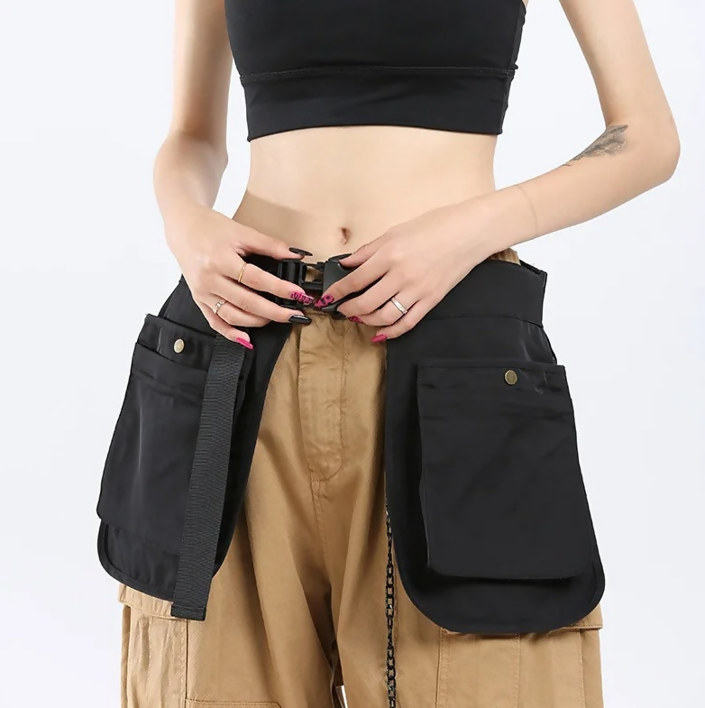 Anypron Black Canvas Gardening Apron with Multi Tool Pockets