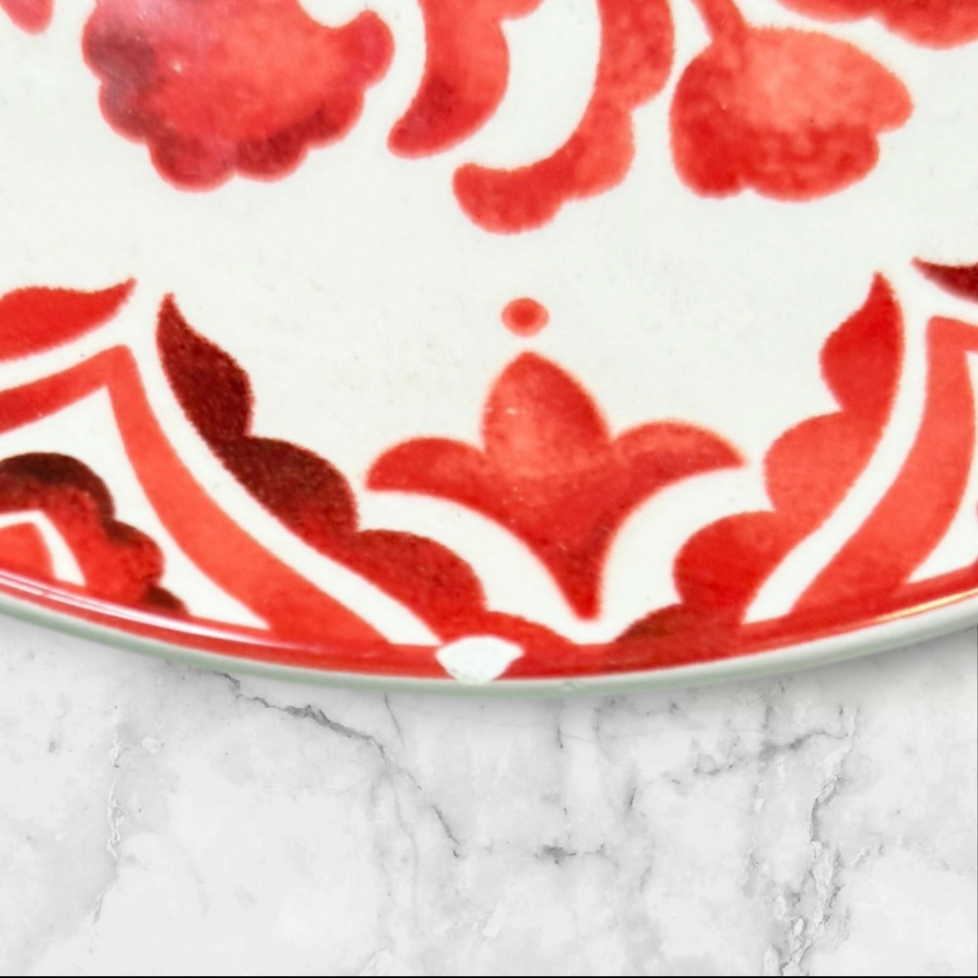 Sur La Table Heat & Soul Red Floral Salad Plates | Set of 4 | Good Condition