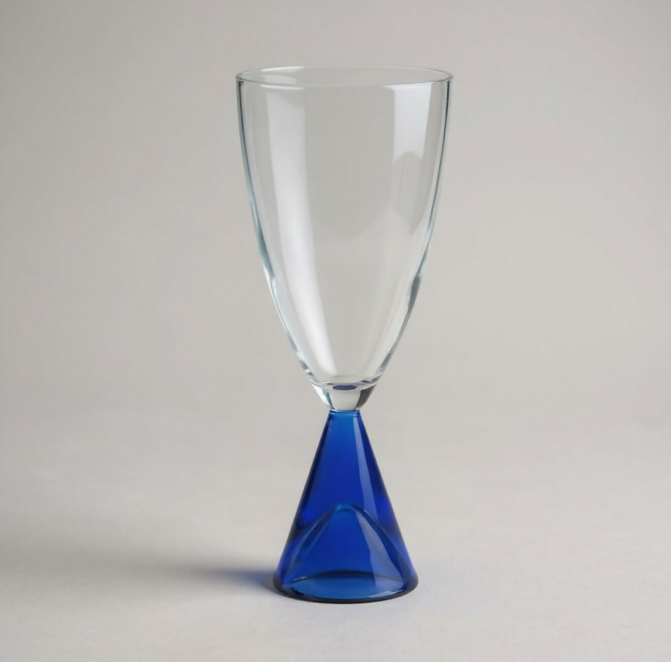 Sasaki Eon Blue Water Goblets | Set of 4 | Discontinued Blown Glass | Excellent