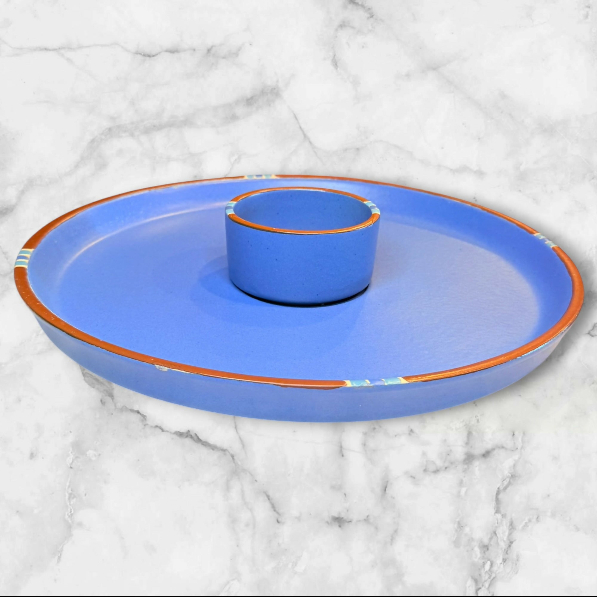 Dansk Mesa Sky Blue Chip & Dip Set | Discontinued | Excellent Condition