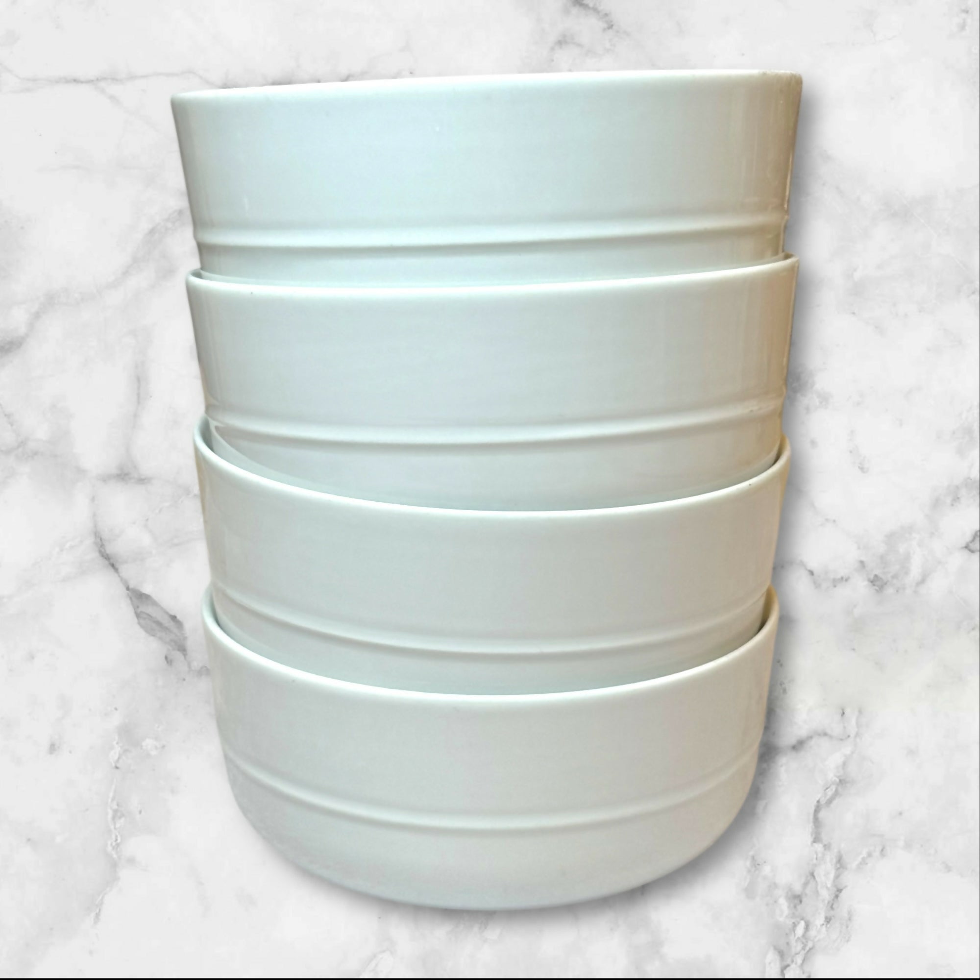 Crate & Barrel Hue White Bowls by Aaron Probyn | Set of 4 | Good Condition