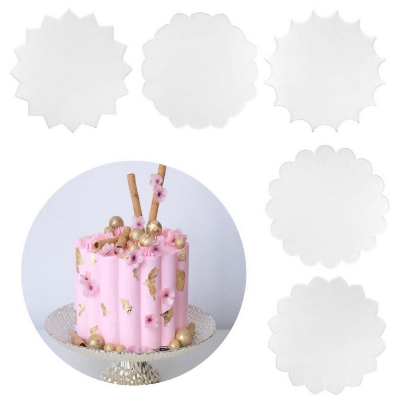 Anygleam Acrylic Cake Disc 2PC Clear Polygon Plexiglass Board Baking Pastry Tools