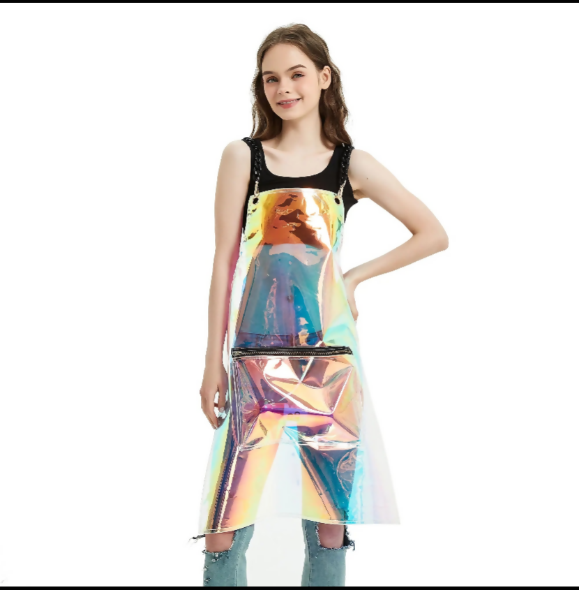 Anypron Waterproof Fashion Salon Apron Rainbow for Hair Stylist