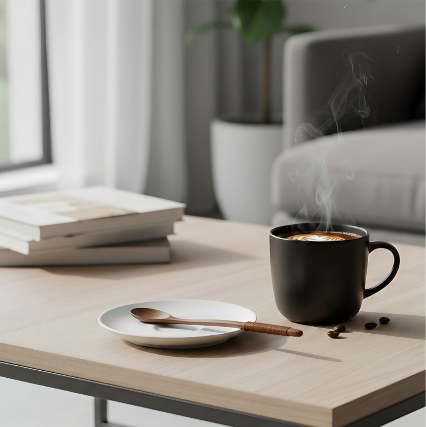 Anygleam Dark Brown 6pcs Wooden Tea Long Spoon Kitchen Tableware