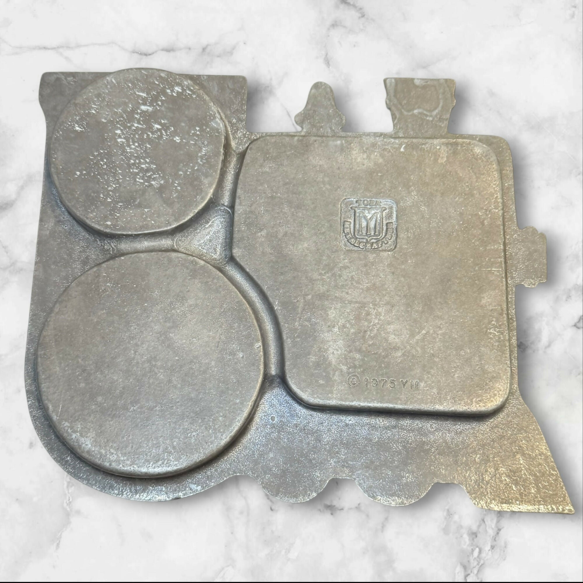 York Metalcrafters Pewter Train Divided Child Plate | Vintage 1975 | Great Condition