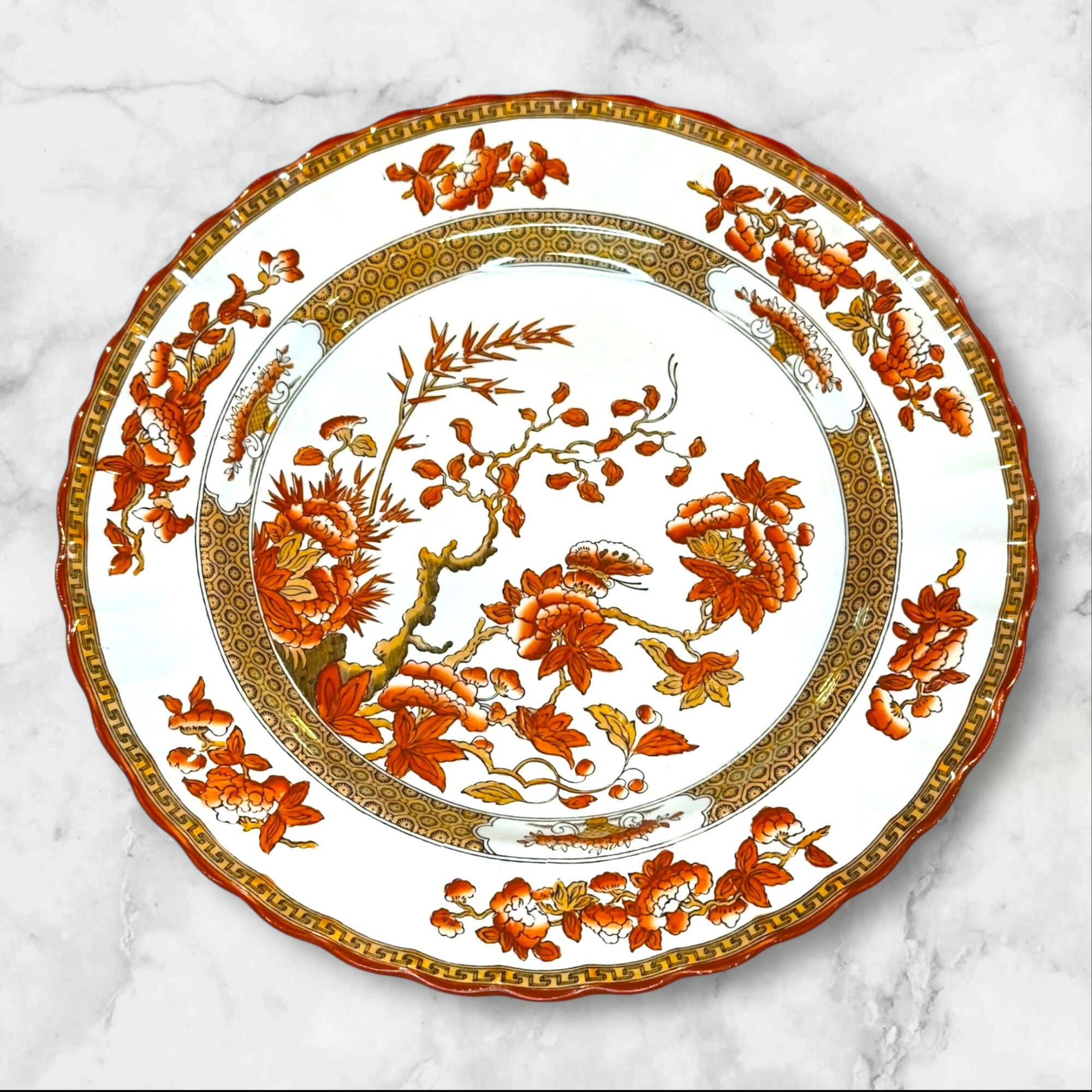 Spode Indian Tree Orange Rust Dinner Plates | Set of 2 | Great Condition