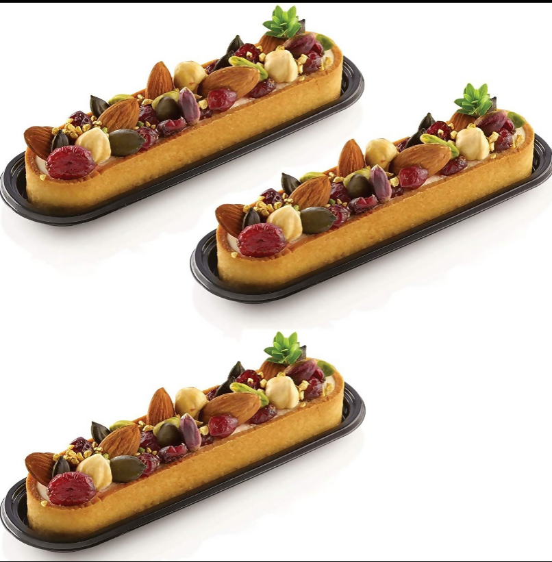 Anygleam Mousse Molder Set Black Oval Shape Cutter Perforated Ring Cake Baking Non Stick Equipment