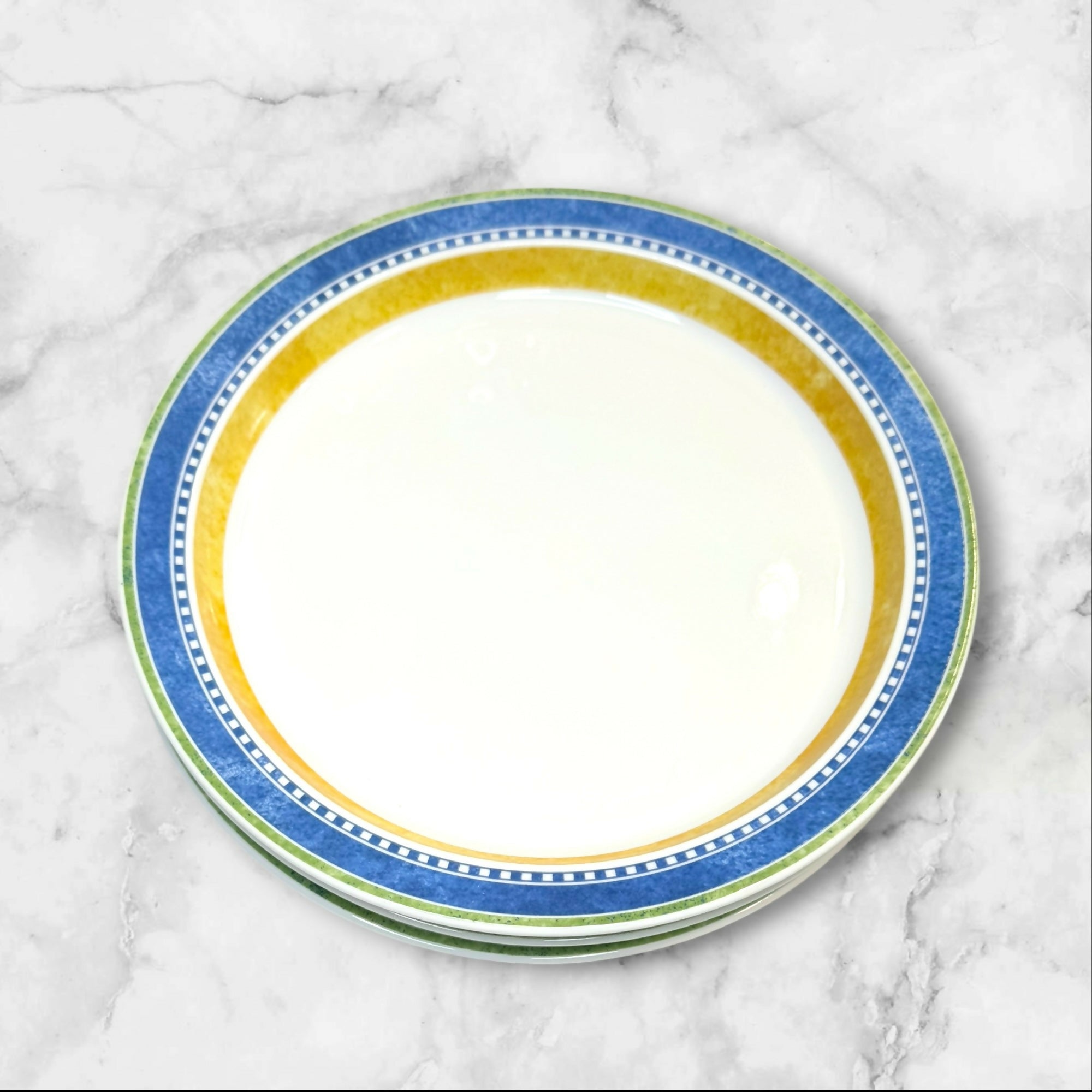 Dansk Kobenhavn Salad Plates Set of 3 Blue Yellow | Excellent Condition