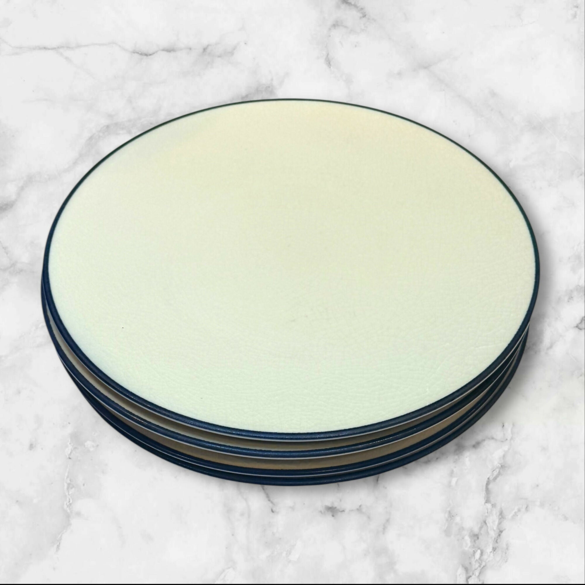 Crate & Barrel Kita Dinner Plates | Crackle Glaze | Set of 4 | Good Condition