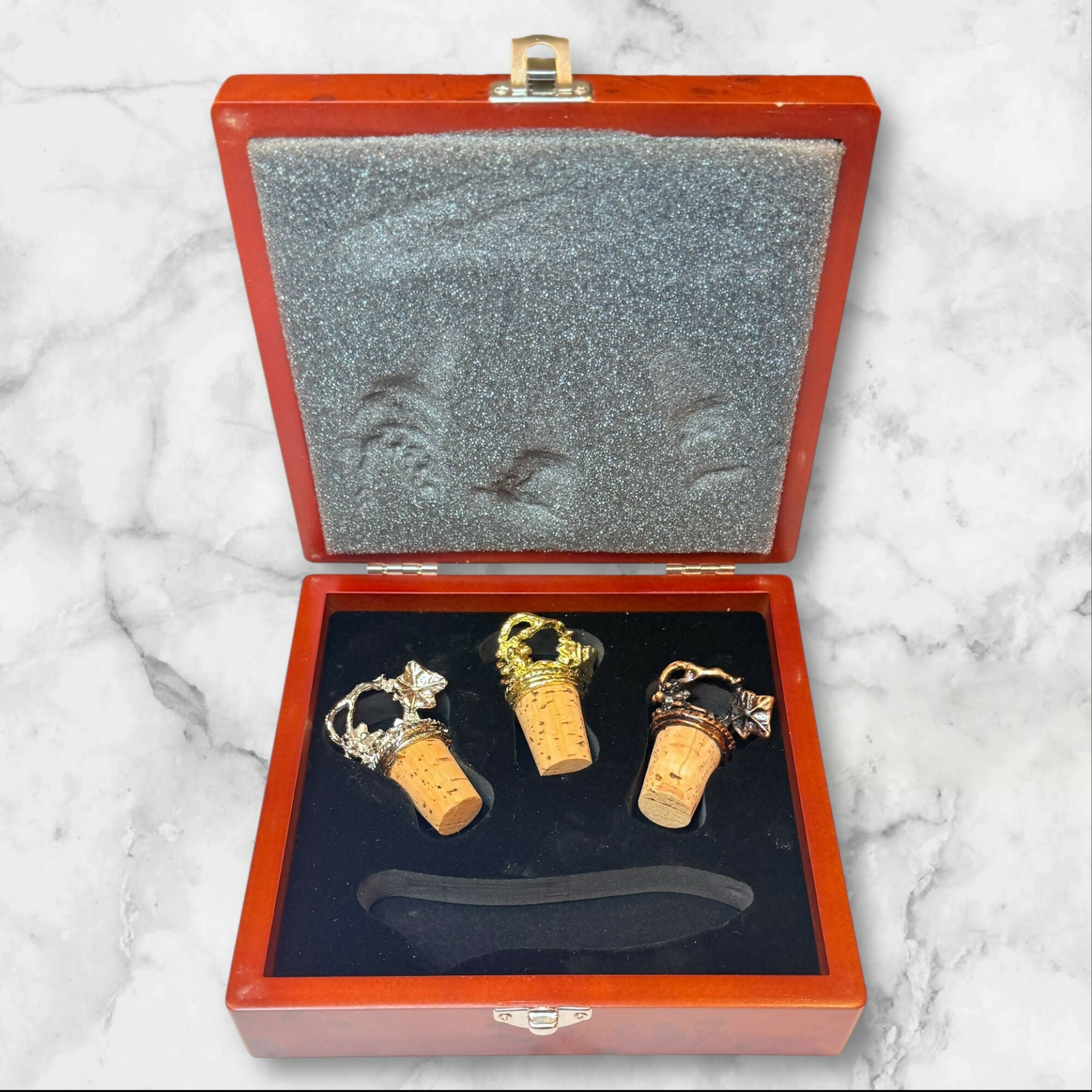 CIA Napa Valley Decorative Wine Cork Set of 3 w/ Box | Excellent