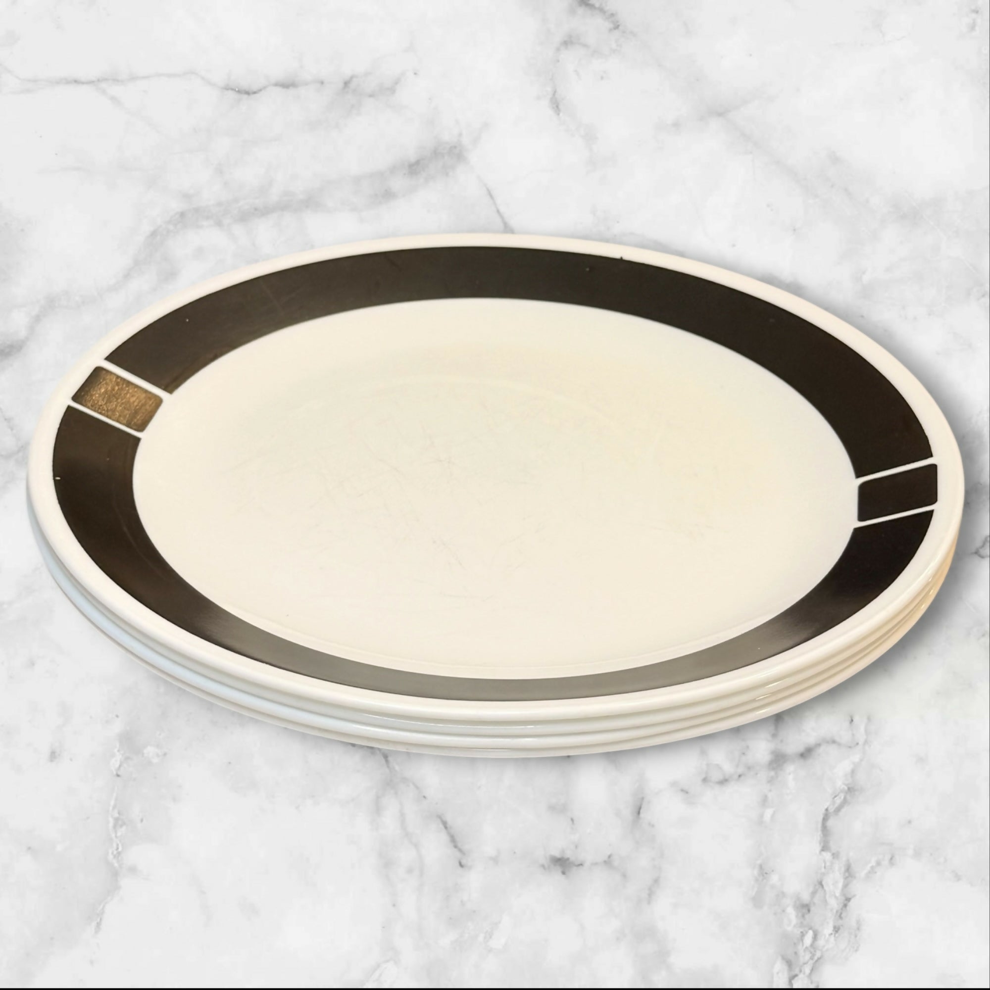Corelle Urban Black Dinner Plates | Set of 4 | Gently Used